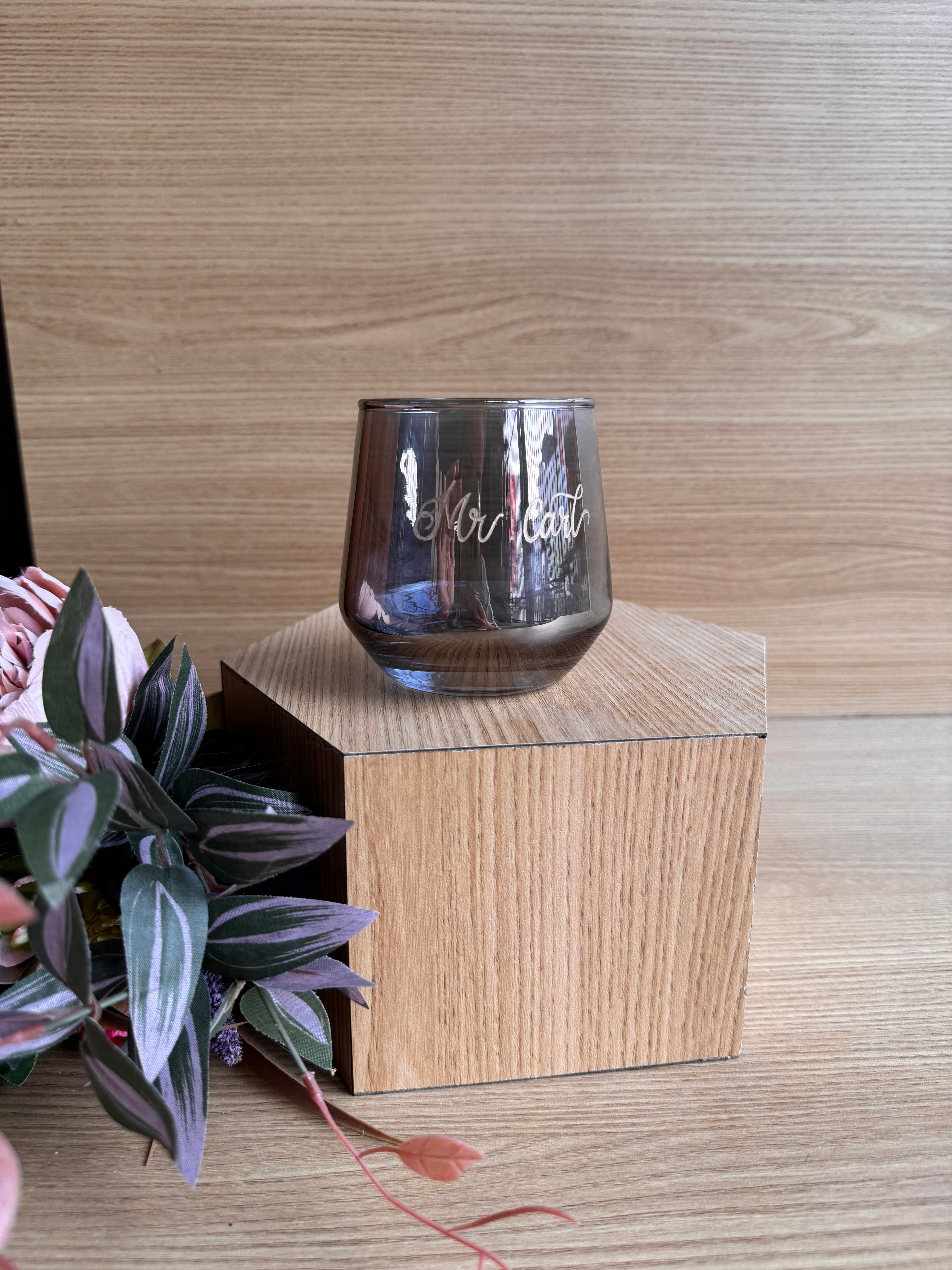 Set of 2 whiskey glass with Engraved name