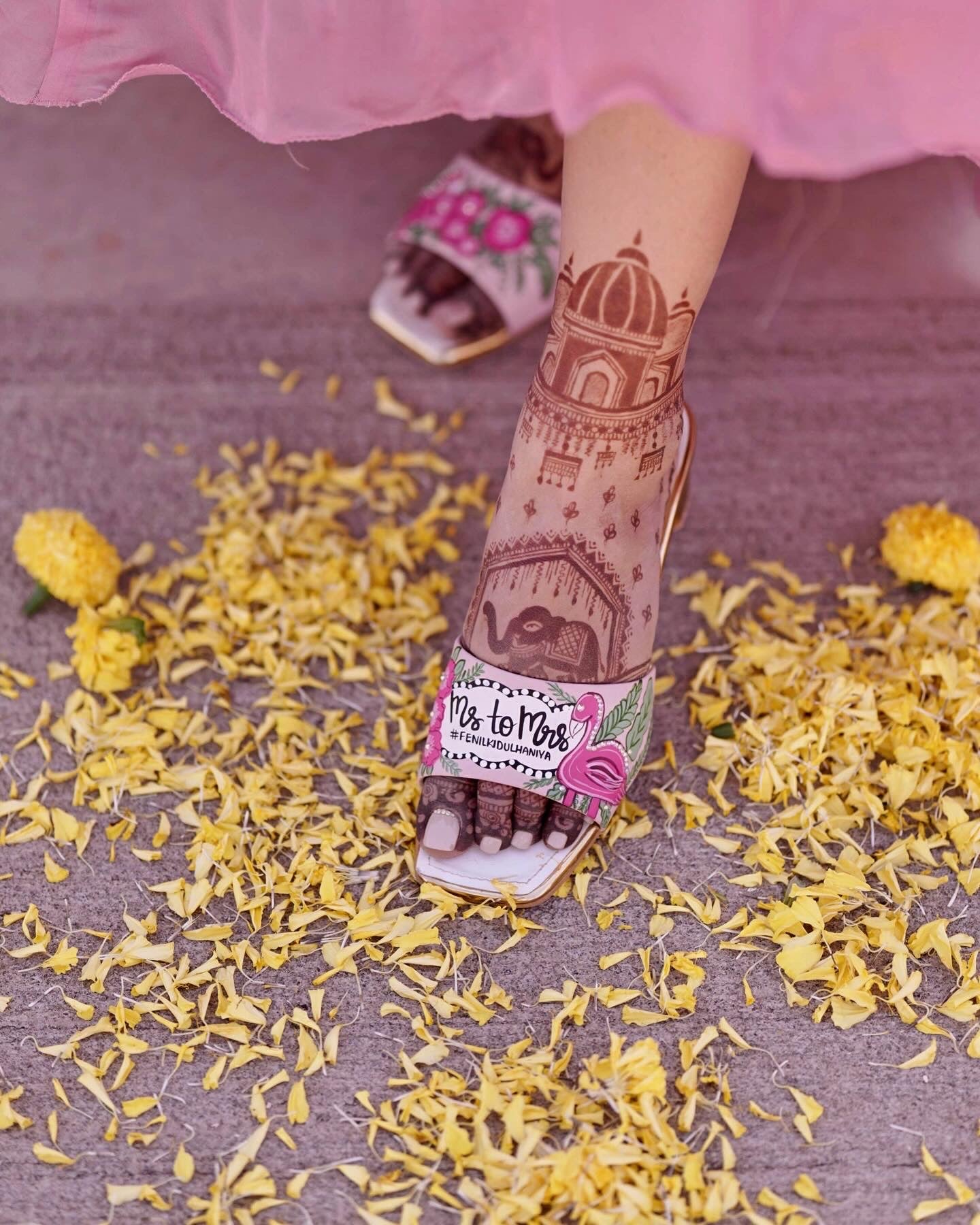 Flamingo bridal Artwork Heels