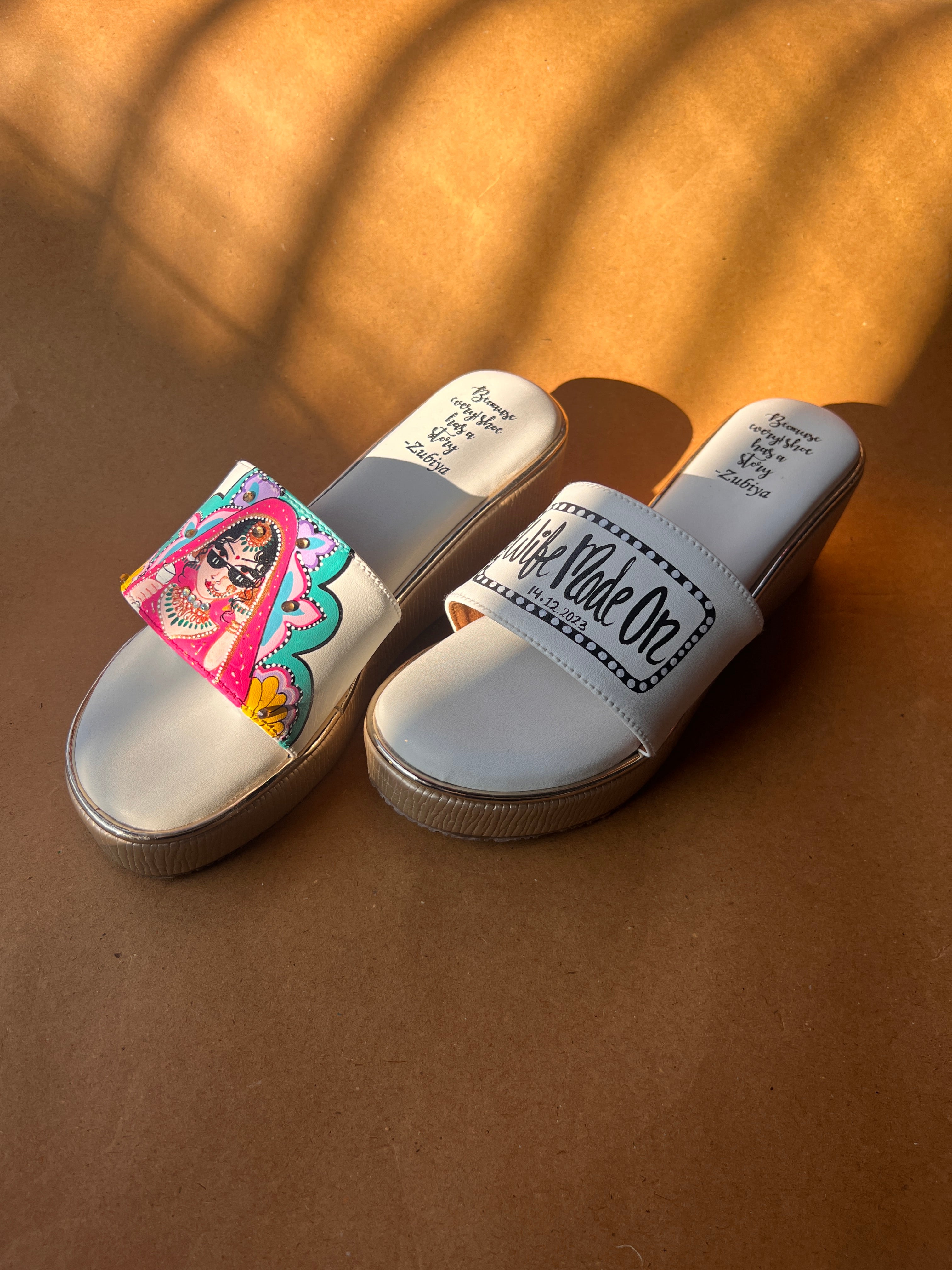 3 inch white golden wedges swag dulhan heels