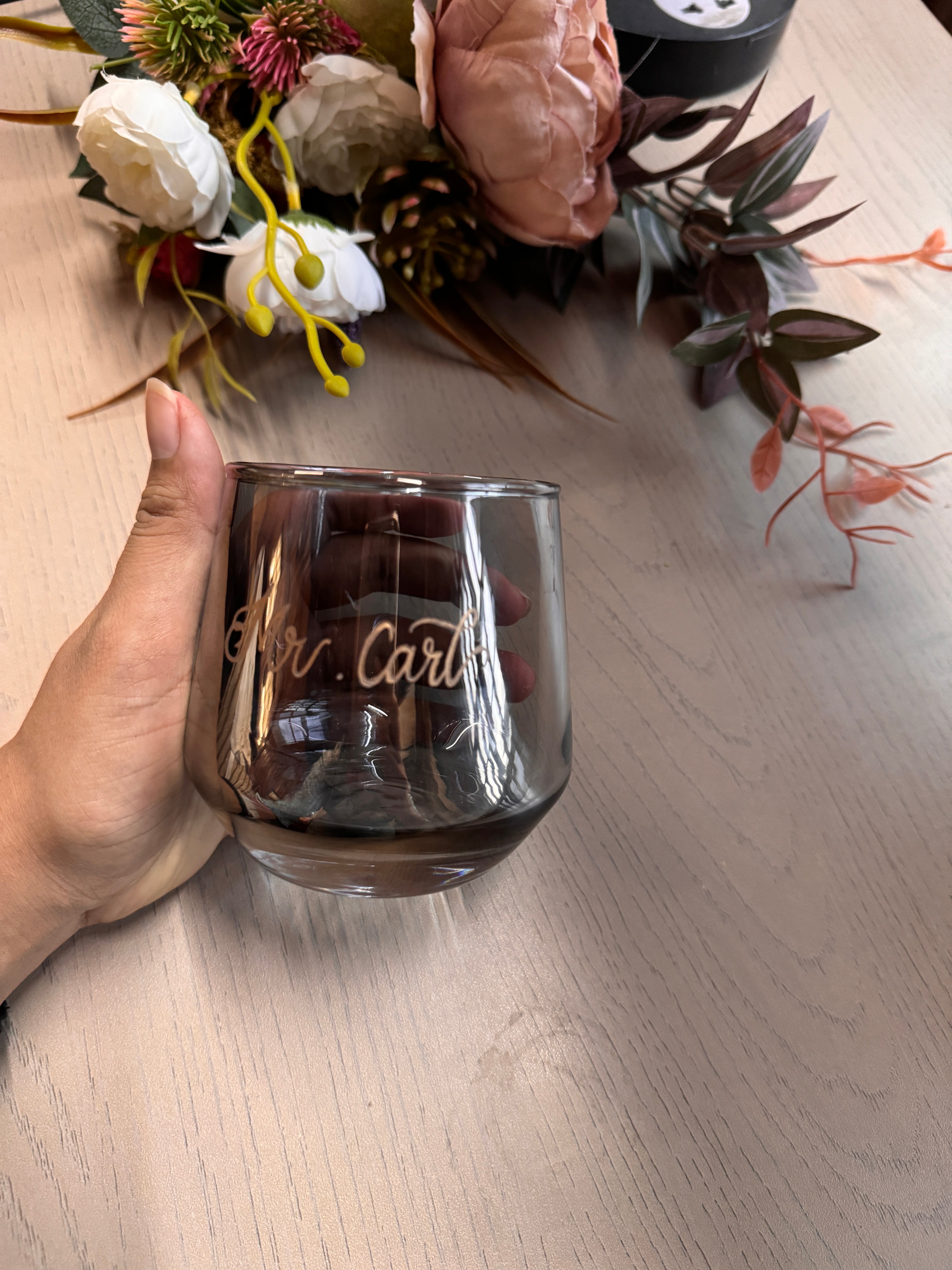 Set of 2 whiskey glass with Engraved name