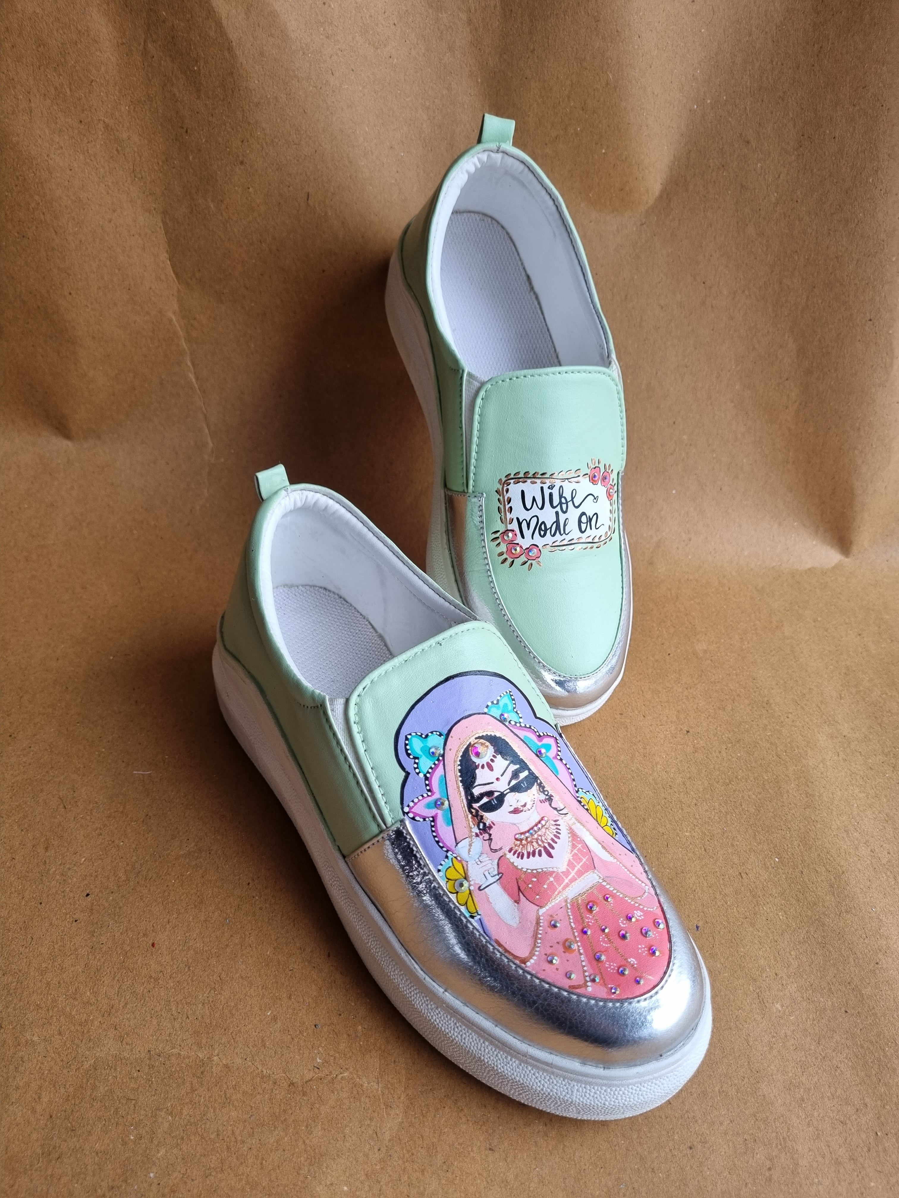 Pista green bride sneakers