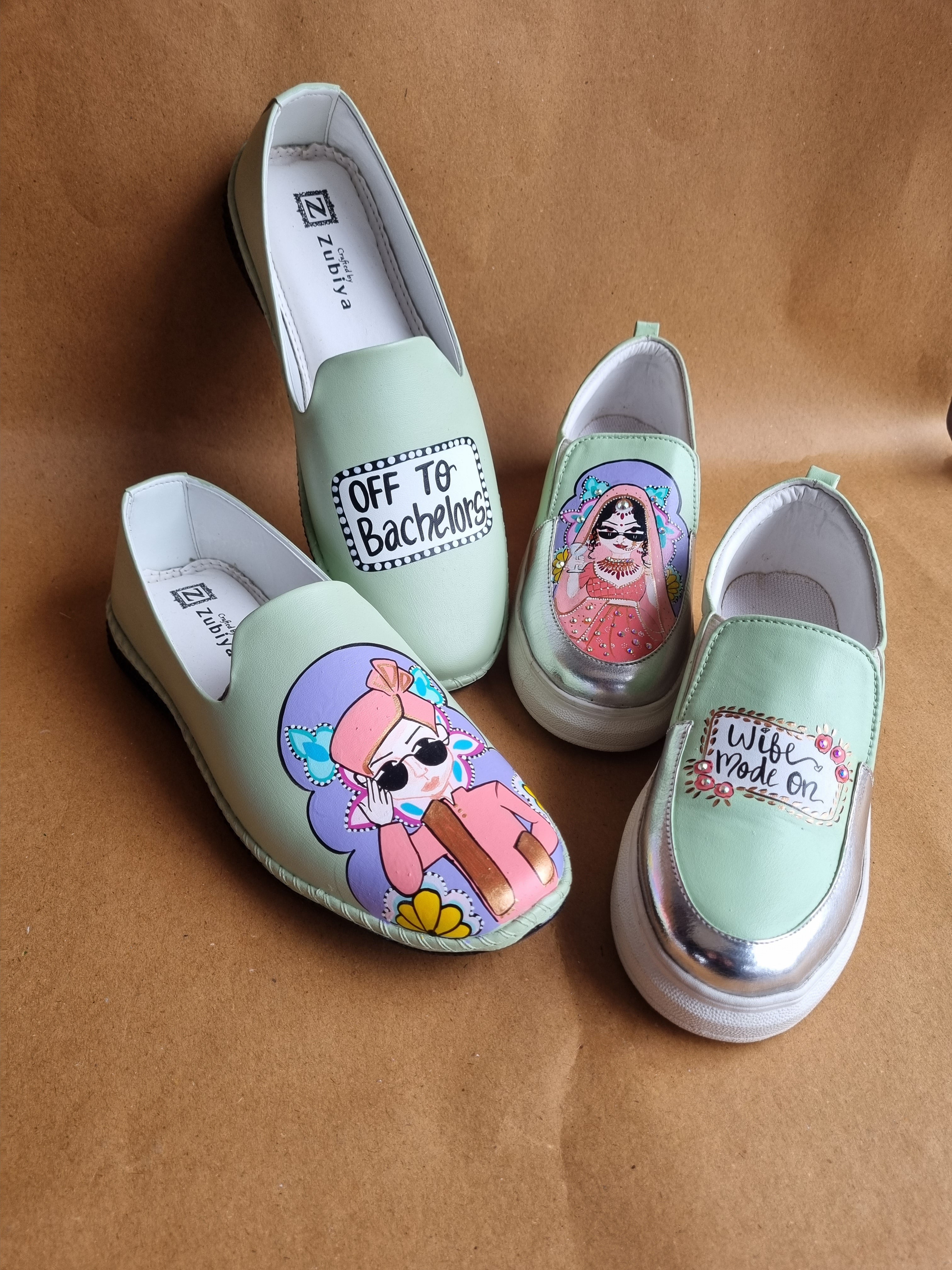 Pista green mojri- sneakers couple Combo