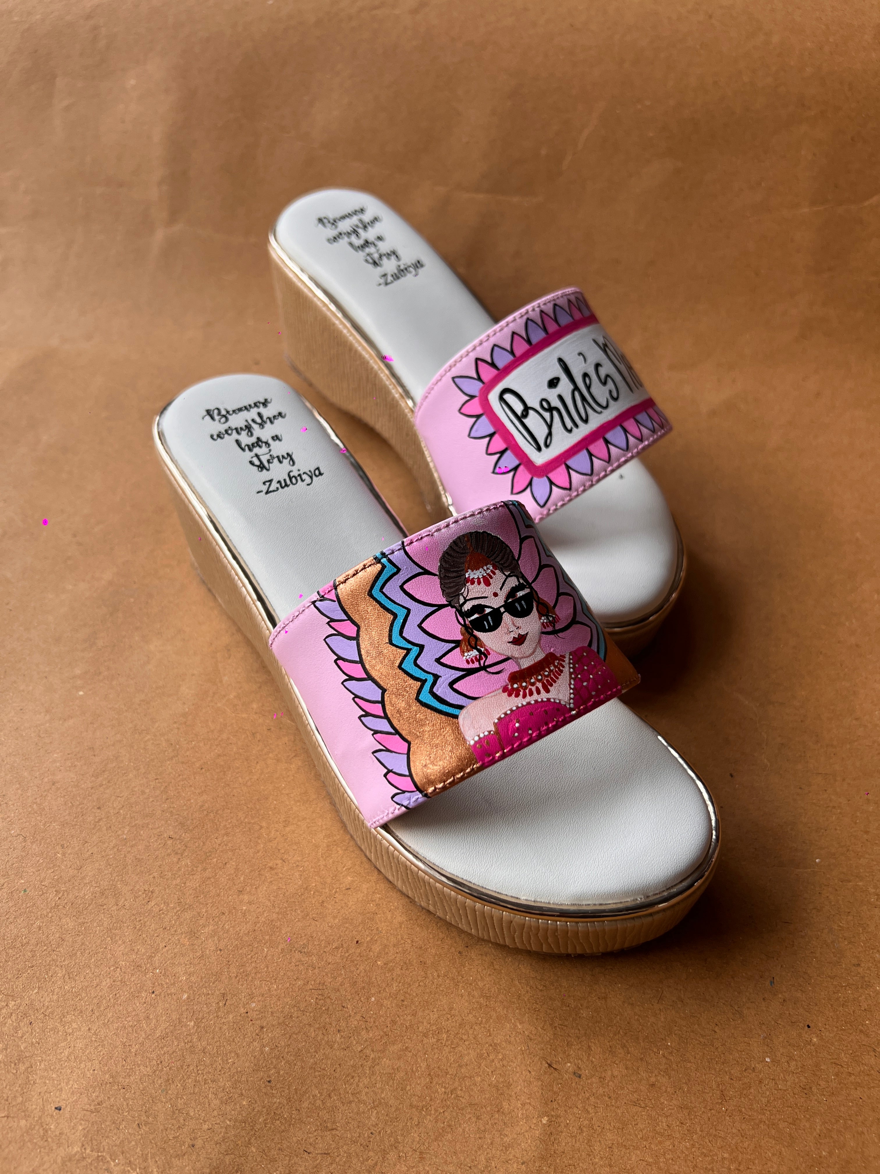 Brides mom golden wedges swag dulhan heels