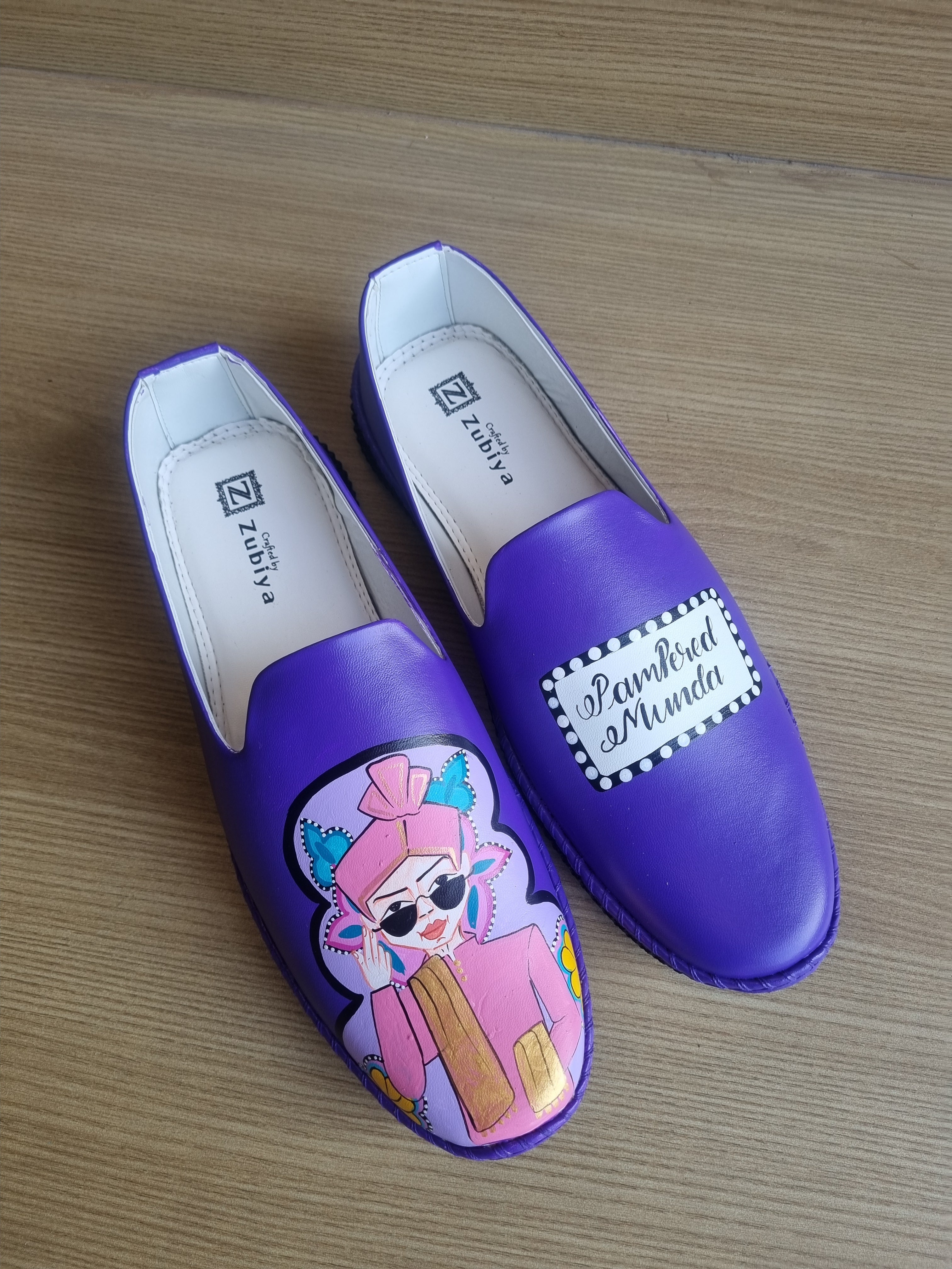 Bright purple swag dulha mojris