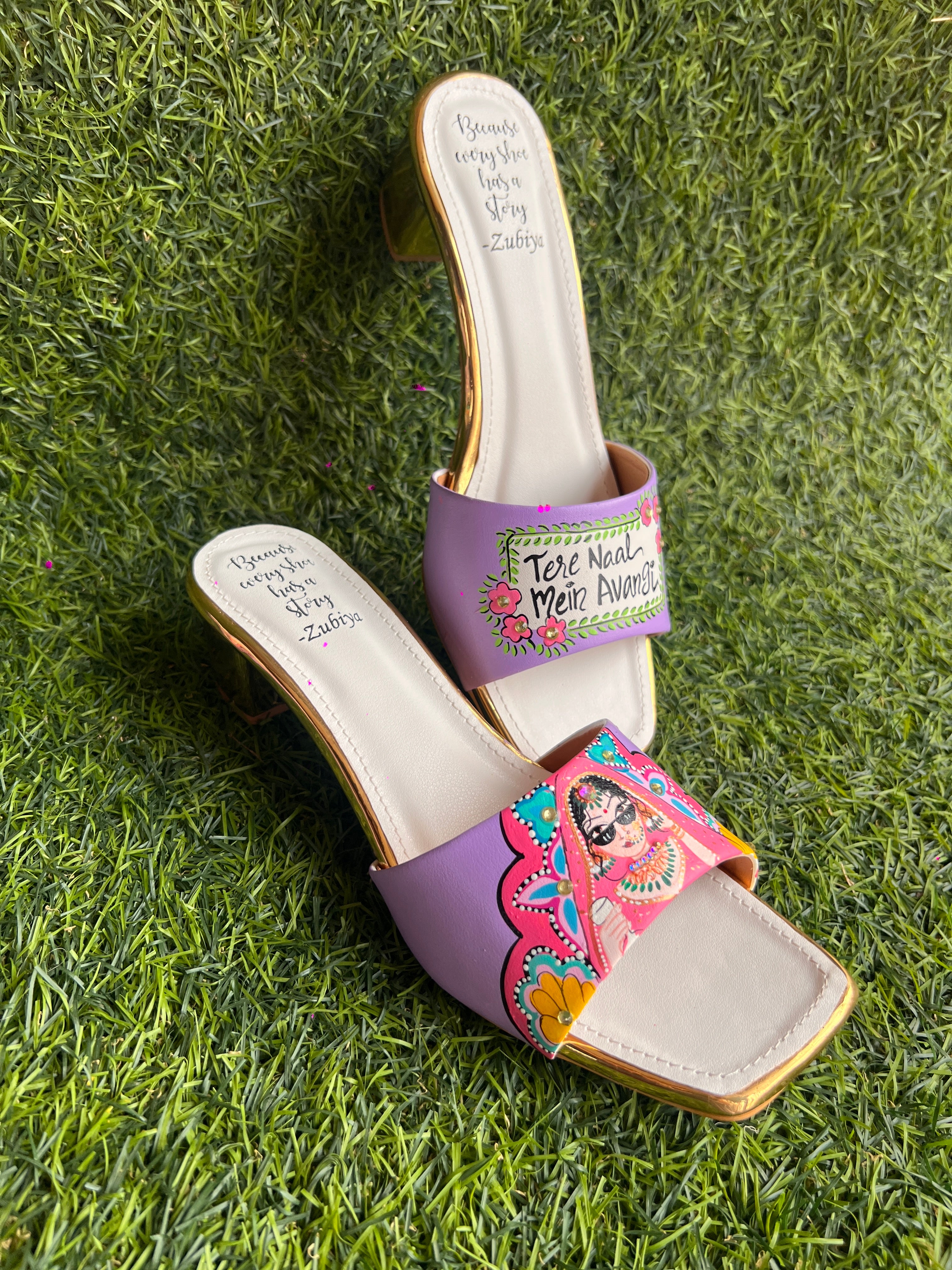 Lavender swag dulhan Artwork Heels