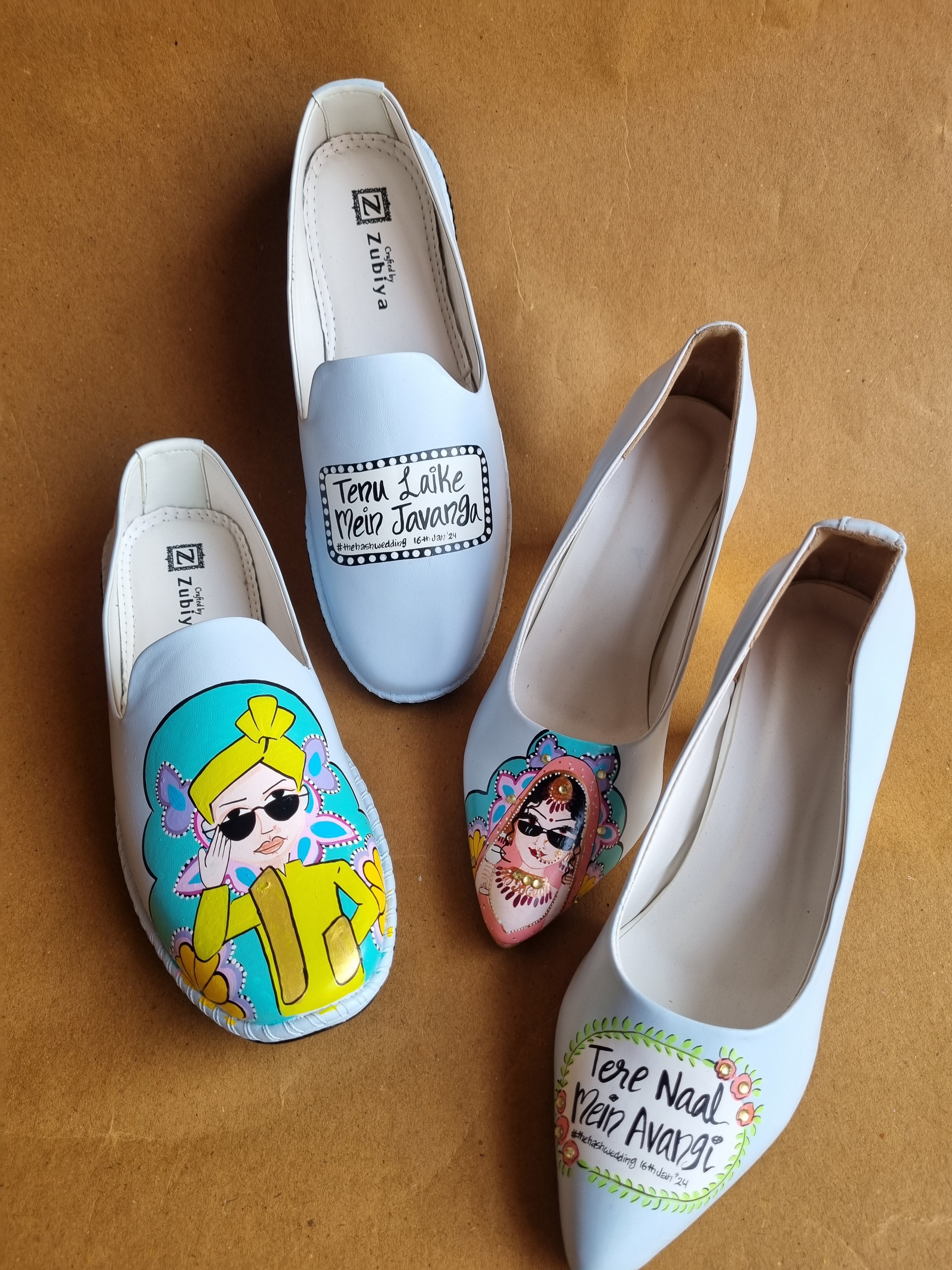 Powder blue MOJRI- block heel couple combo