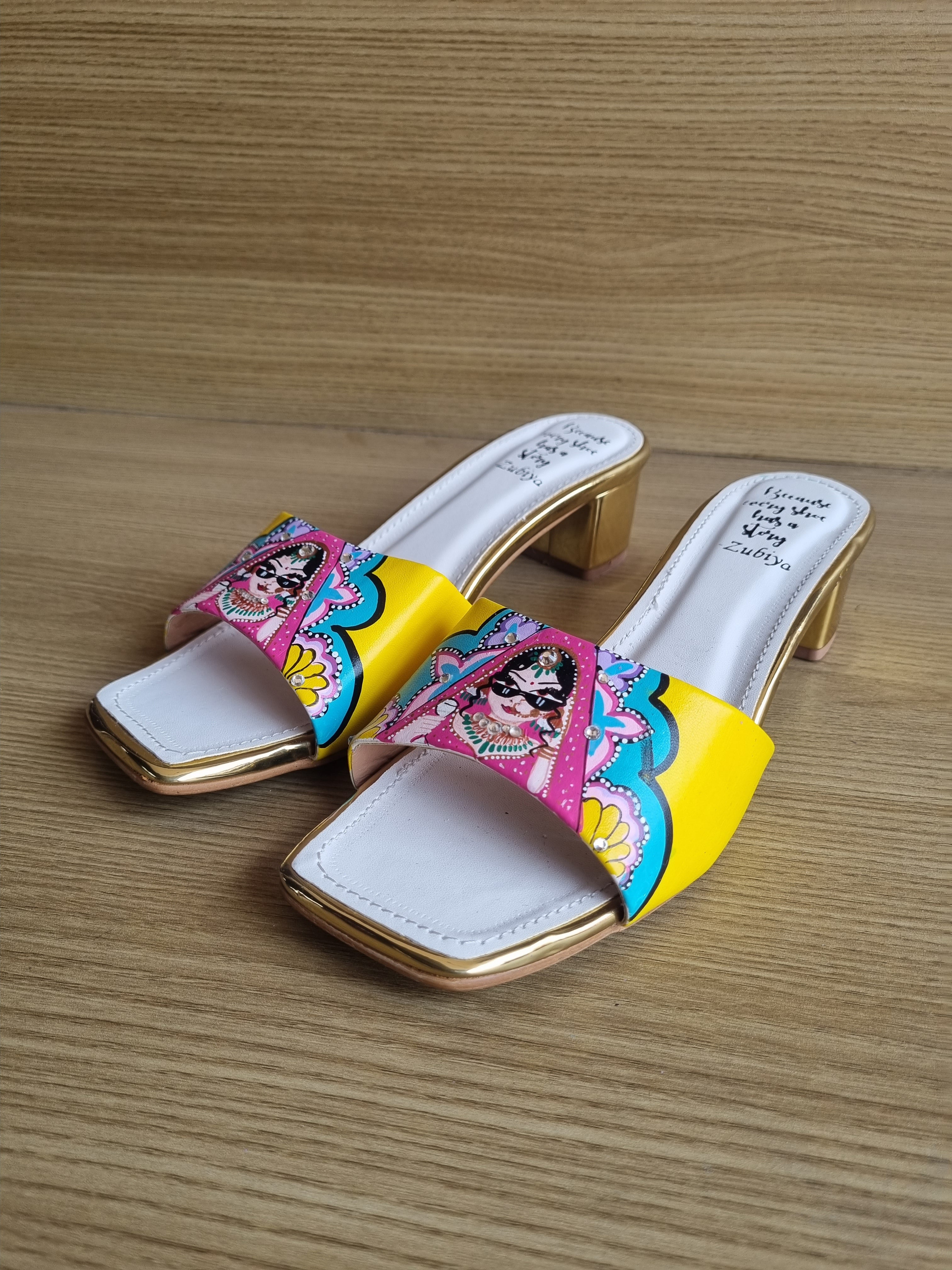 Both side yellow bride 2 inch heels