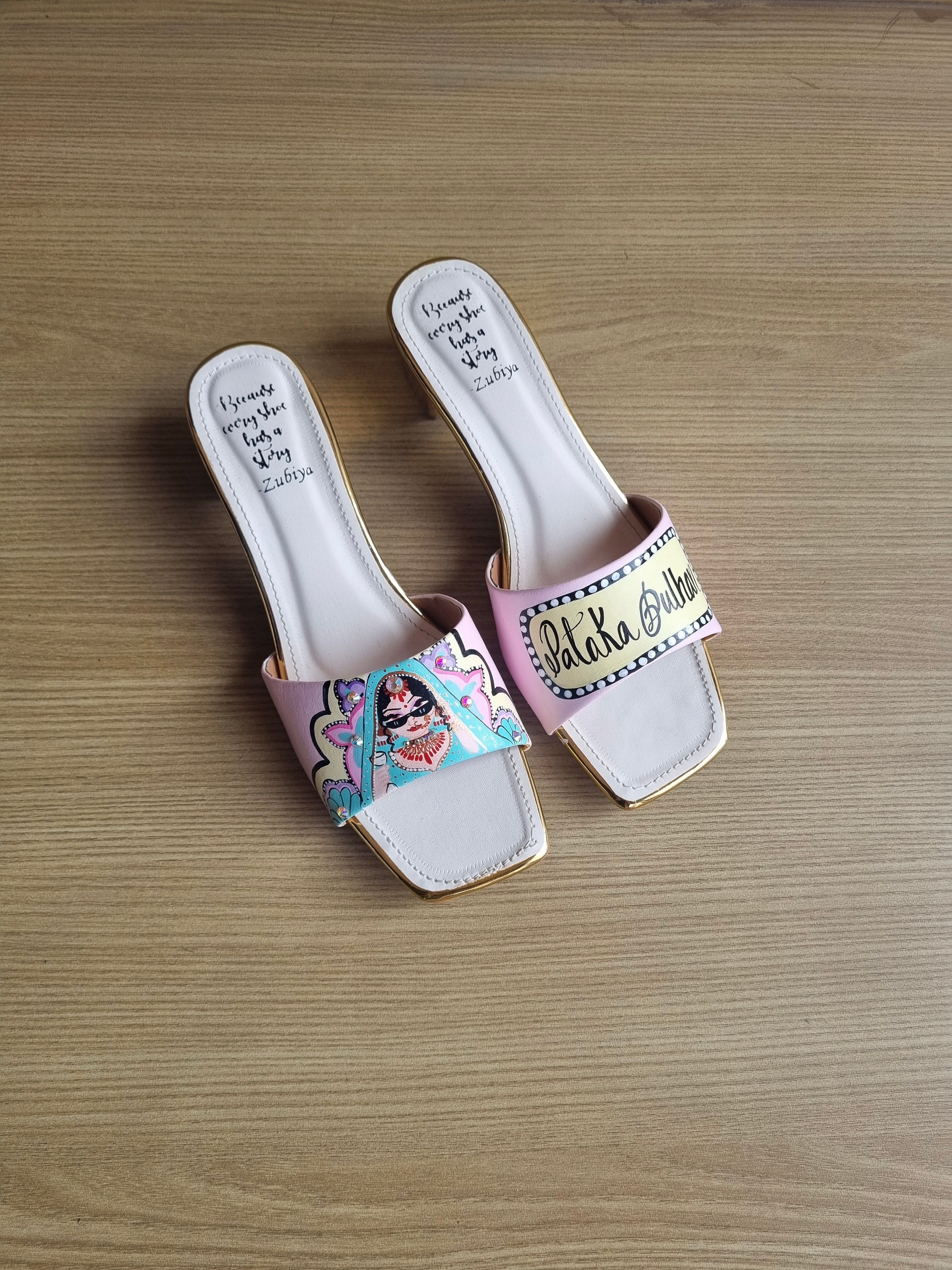 Baby pink bridal Artwork Heels