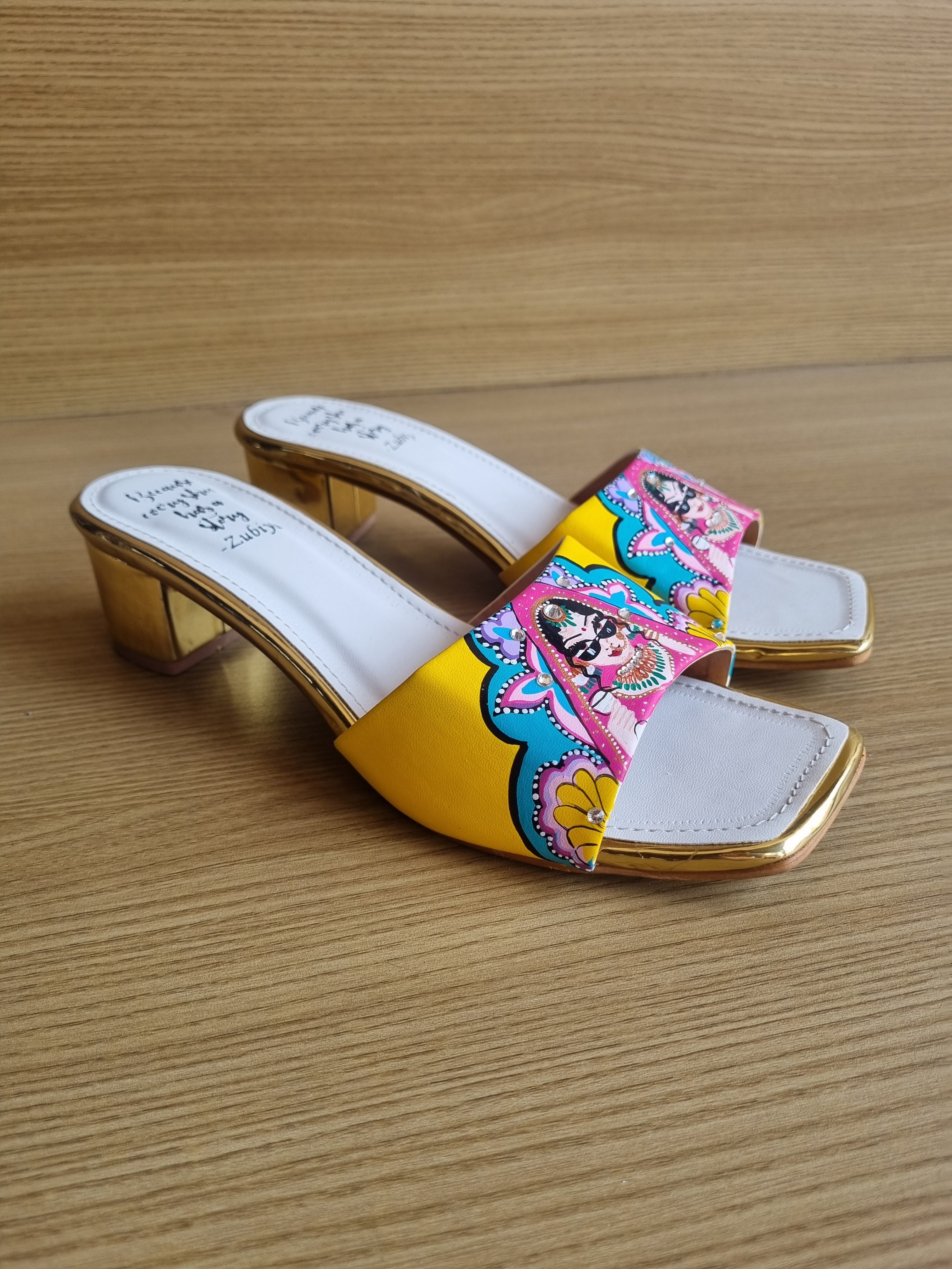 Both side yellow bride 2 inch heels