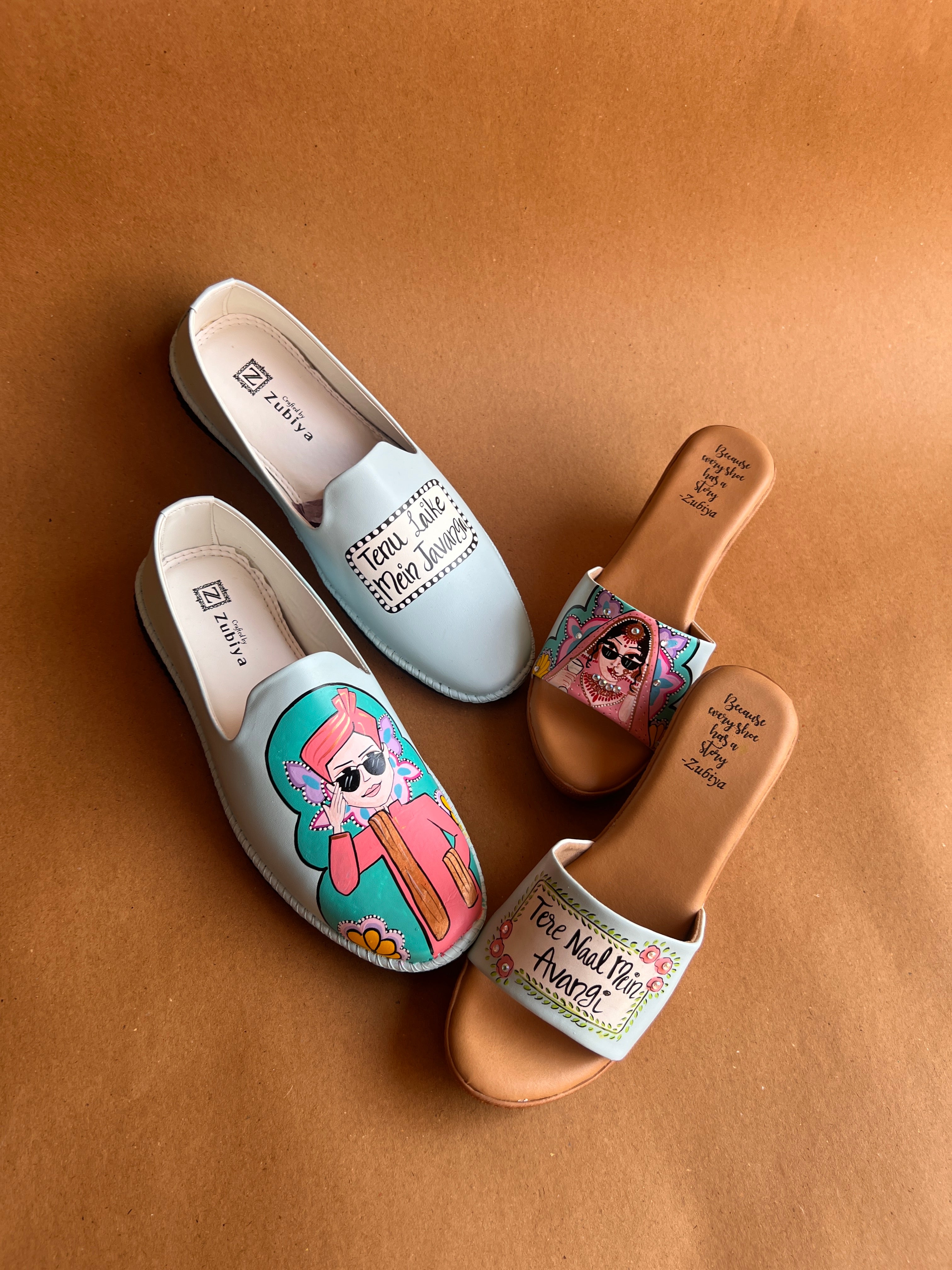 Powder blue men’s Mojris - 3.5 inch wedges couple combo