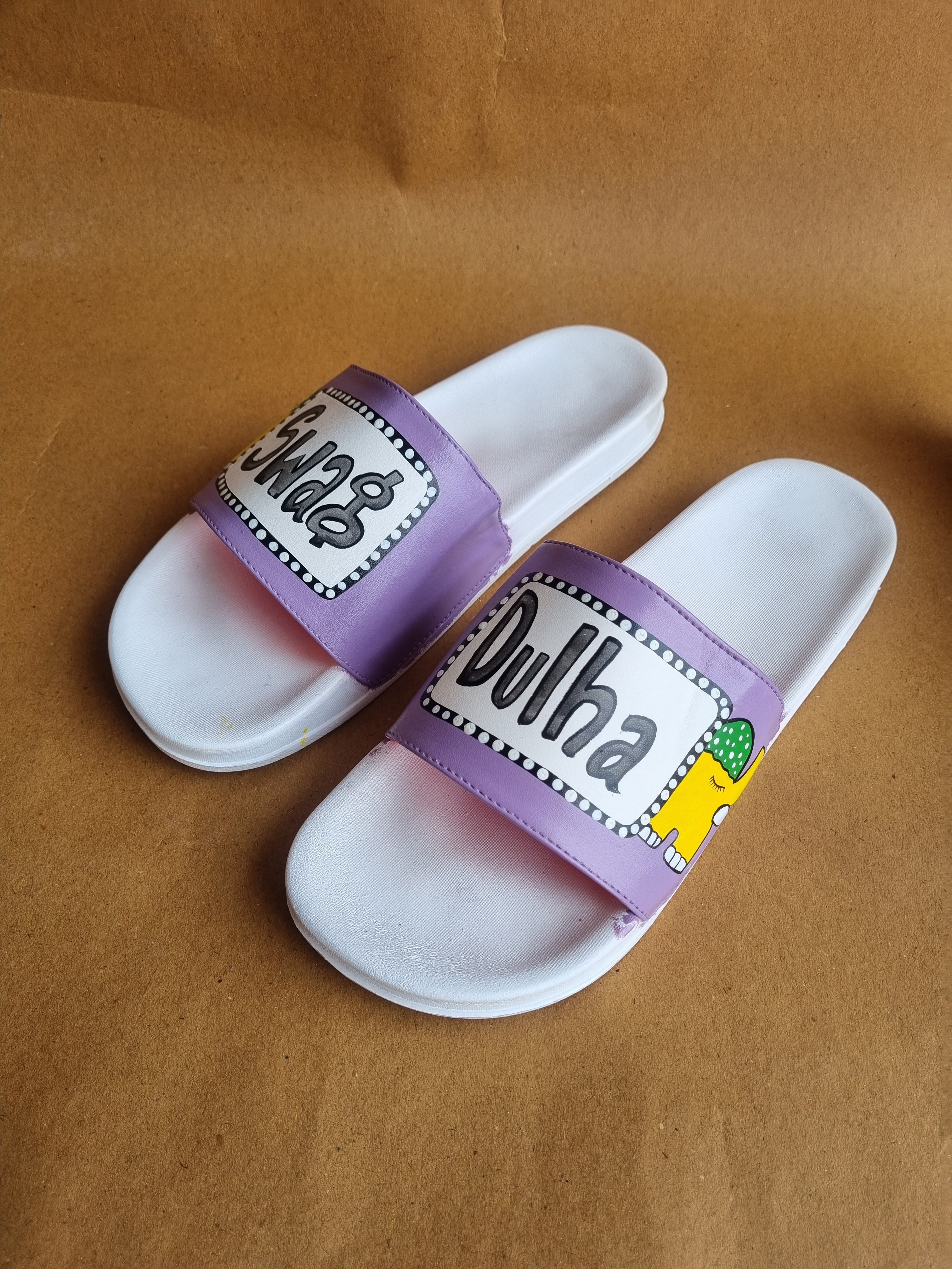 Lavender wedges flats Combo slides