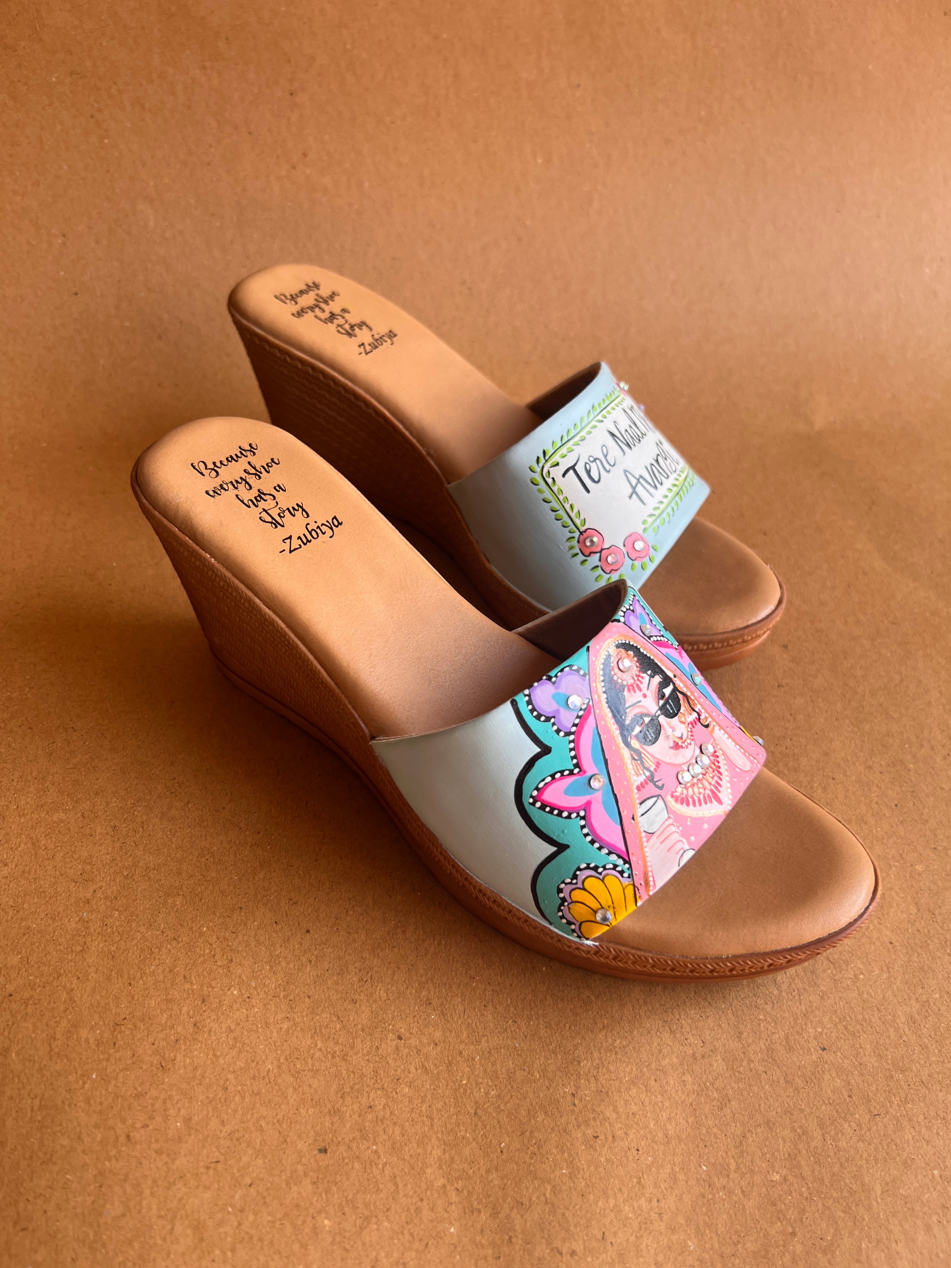 Powder blue men’s Mojris - 3.5 inch wedges couple combo