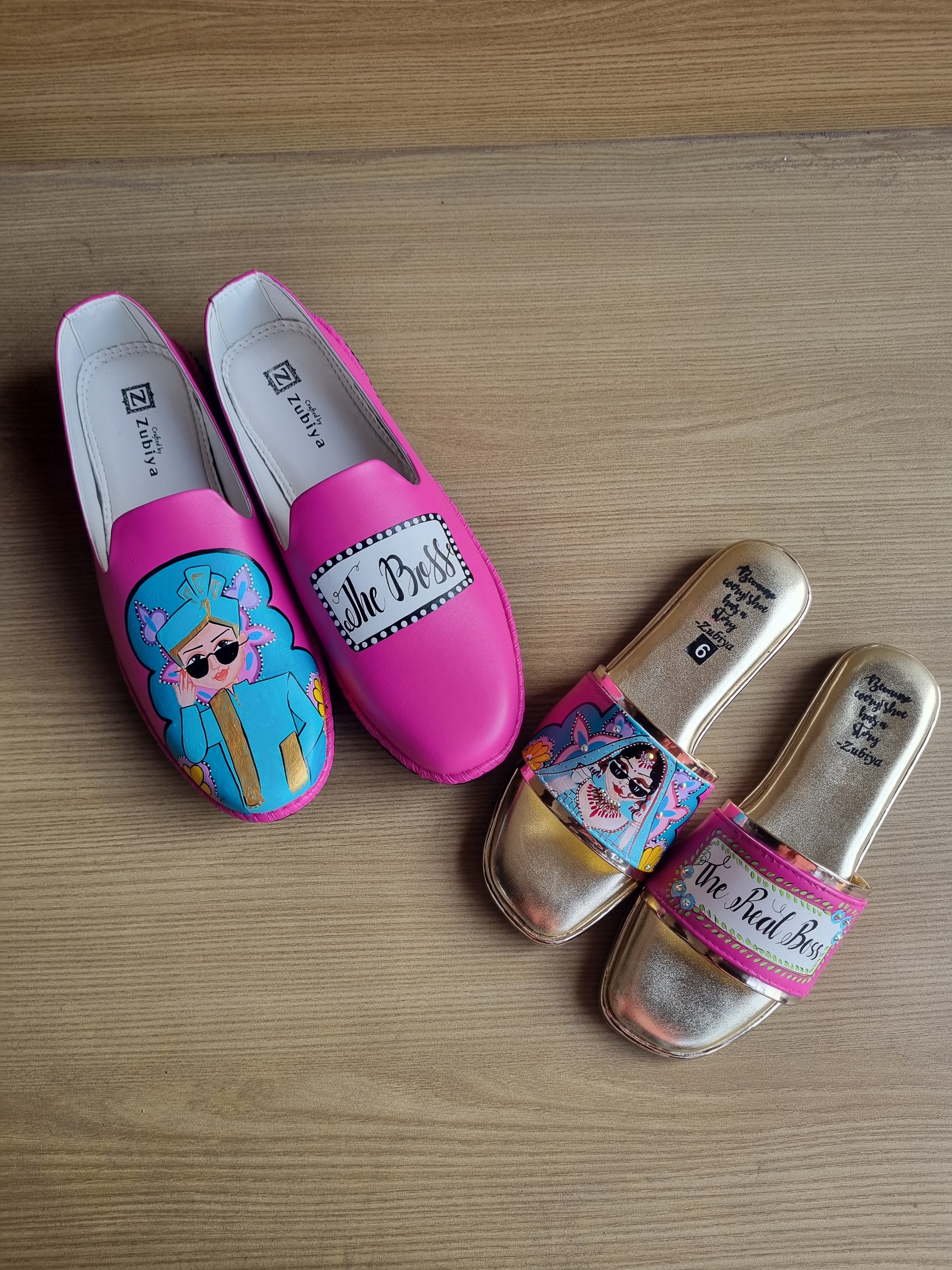 Hot pink golden flats swag combo