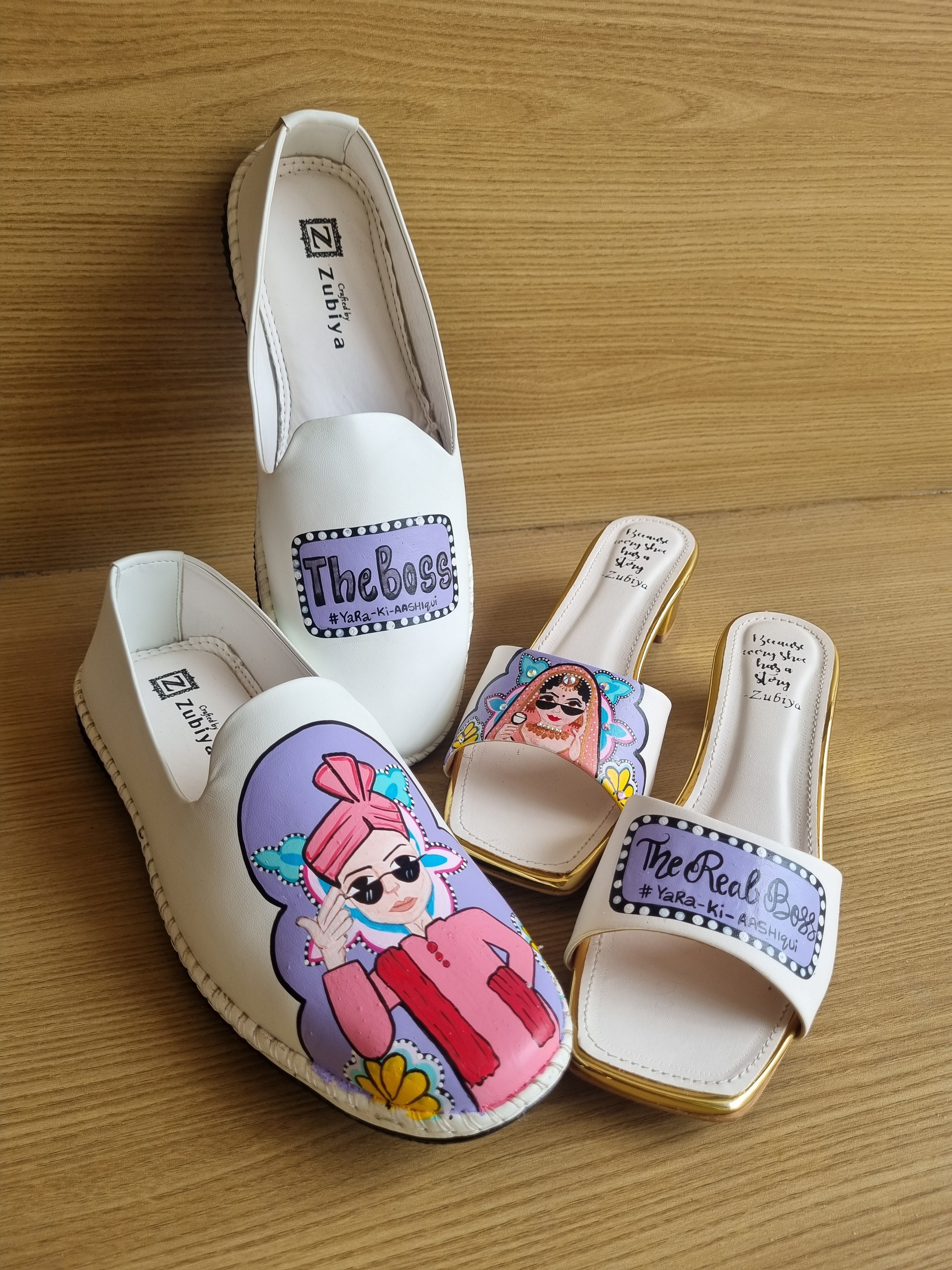 Lavender-White MOJRI  -heels couple combo