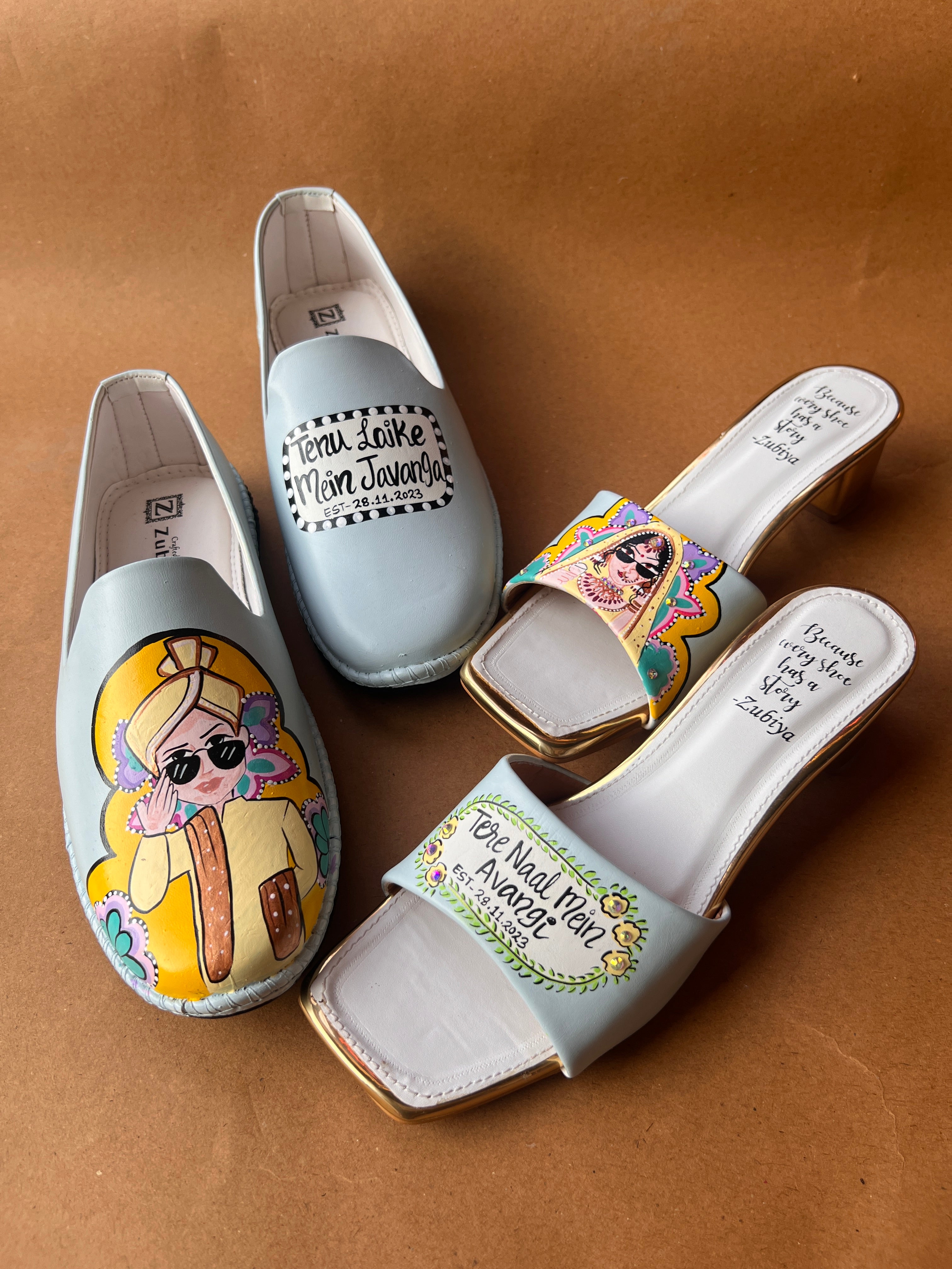 powder blue yellow swag couple combo