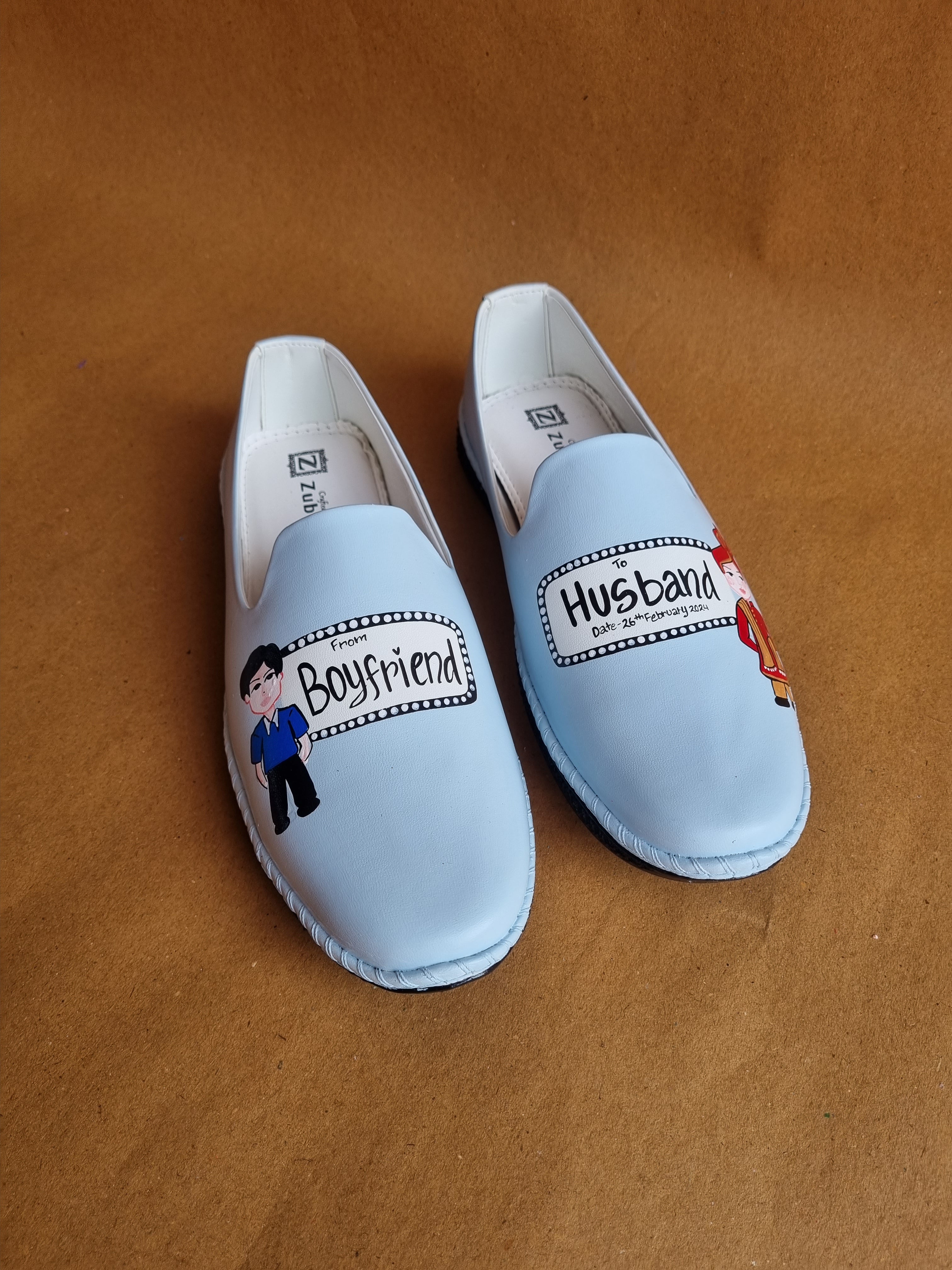 Powder blue both side dulha mojris