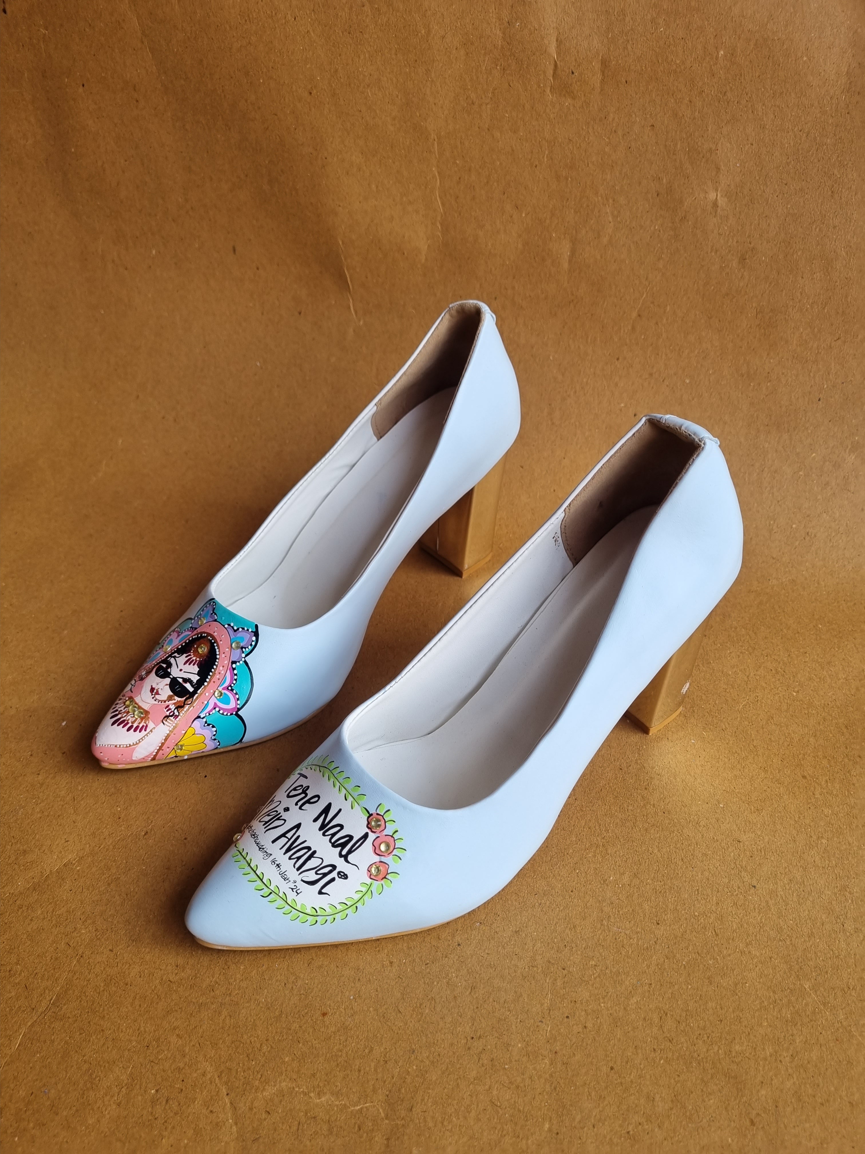 Powder blue MOJRI- block heel couple combo