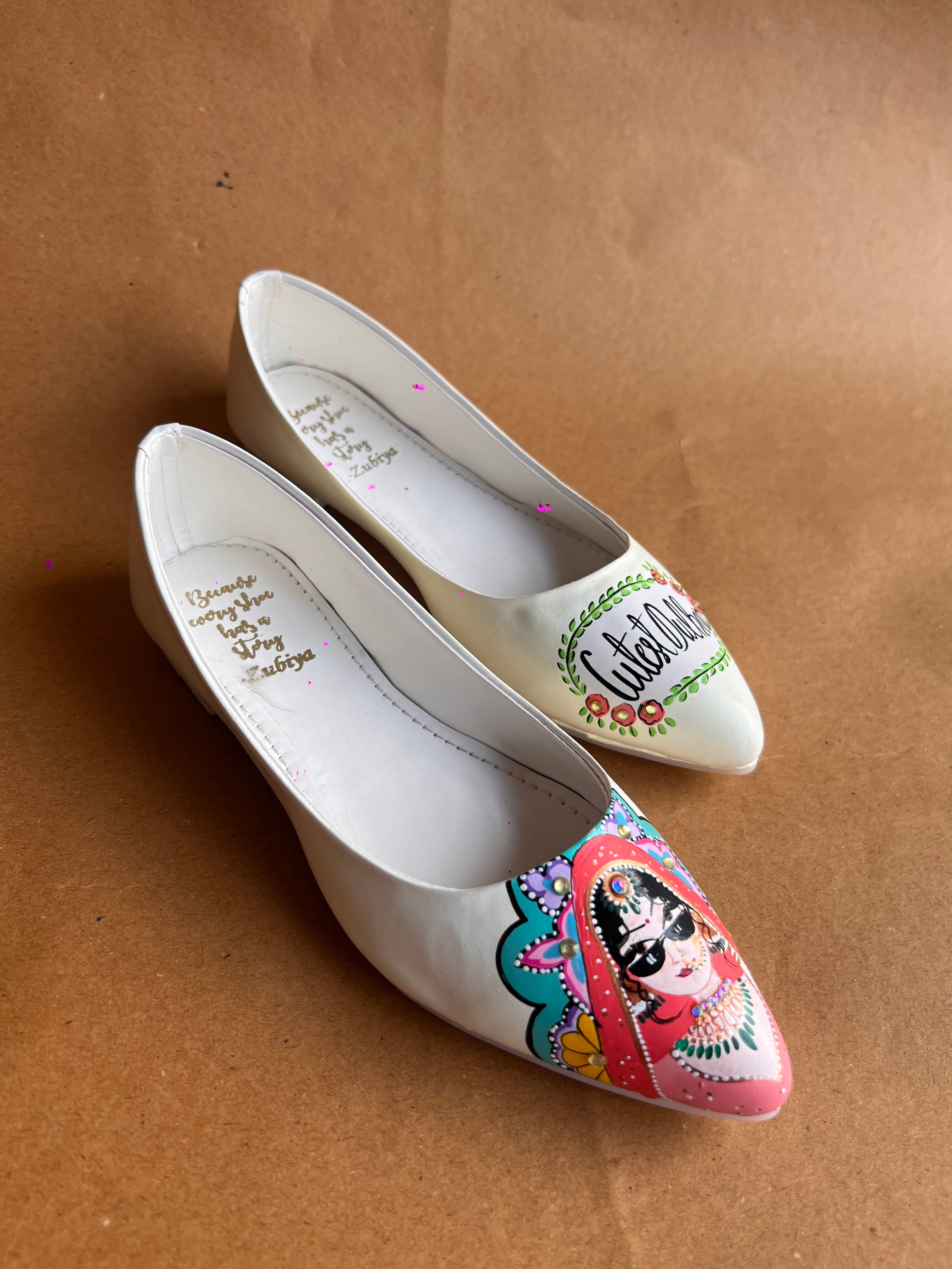 Lime yellow swag dulhan pointed juttis