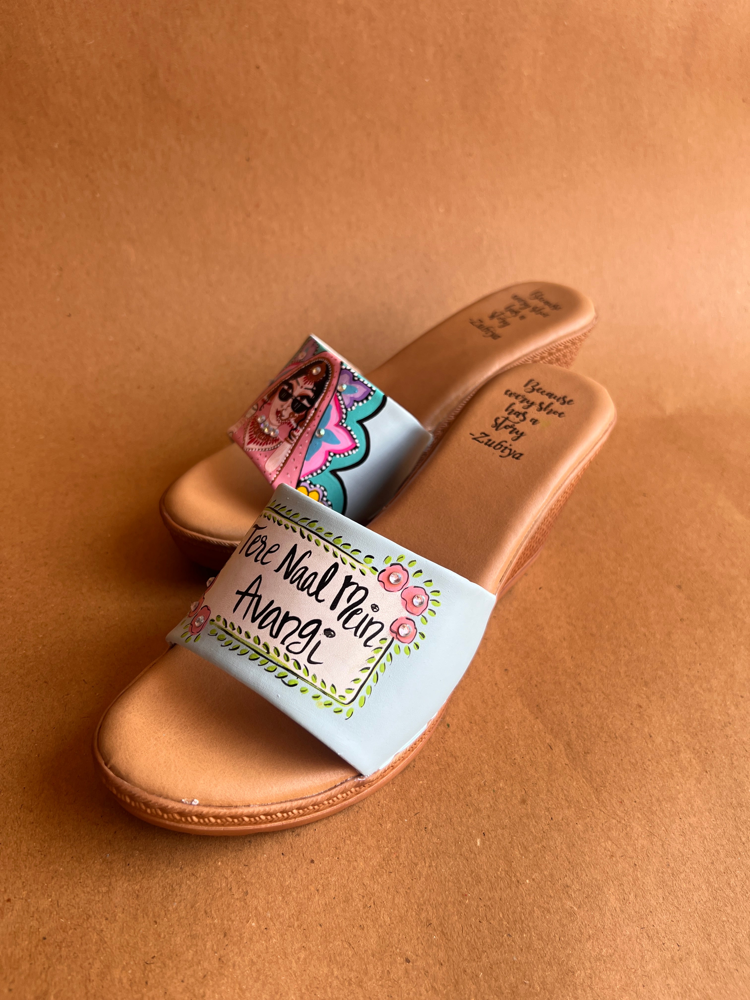 Powder blue men’s Mojris - 3.5 inch wedges couple combo