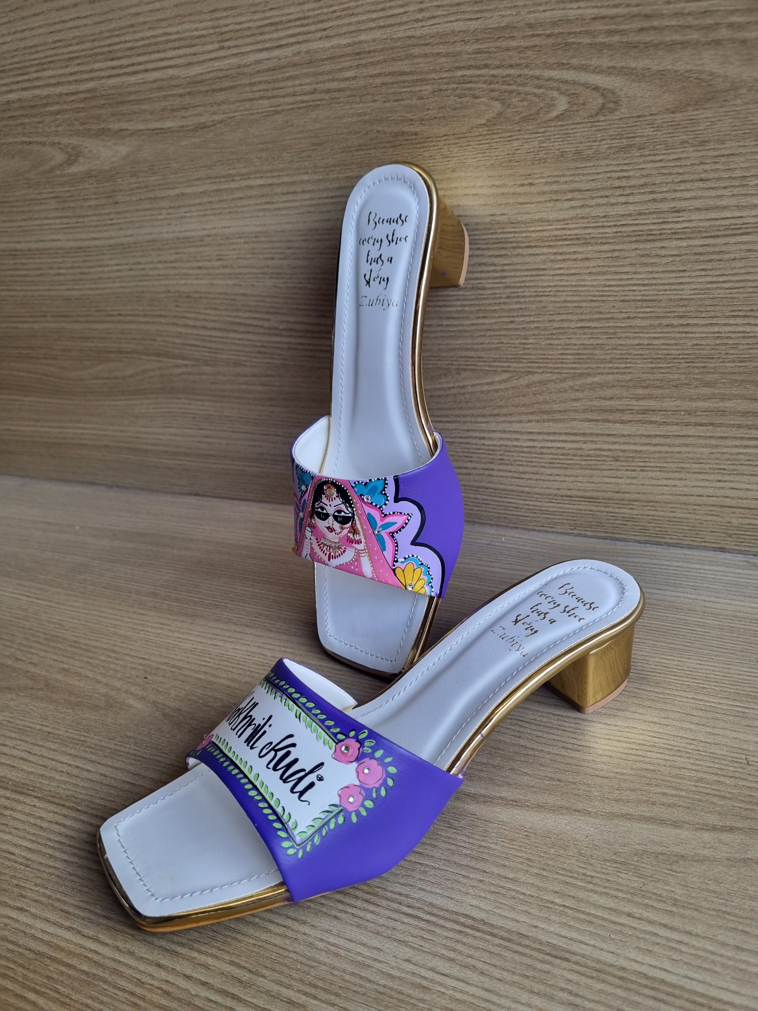 Bright purple bridal Artwork Heels