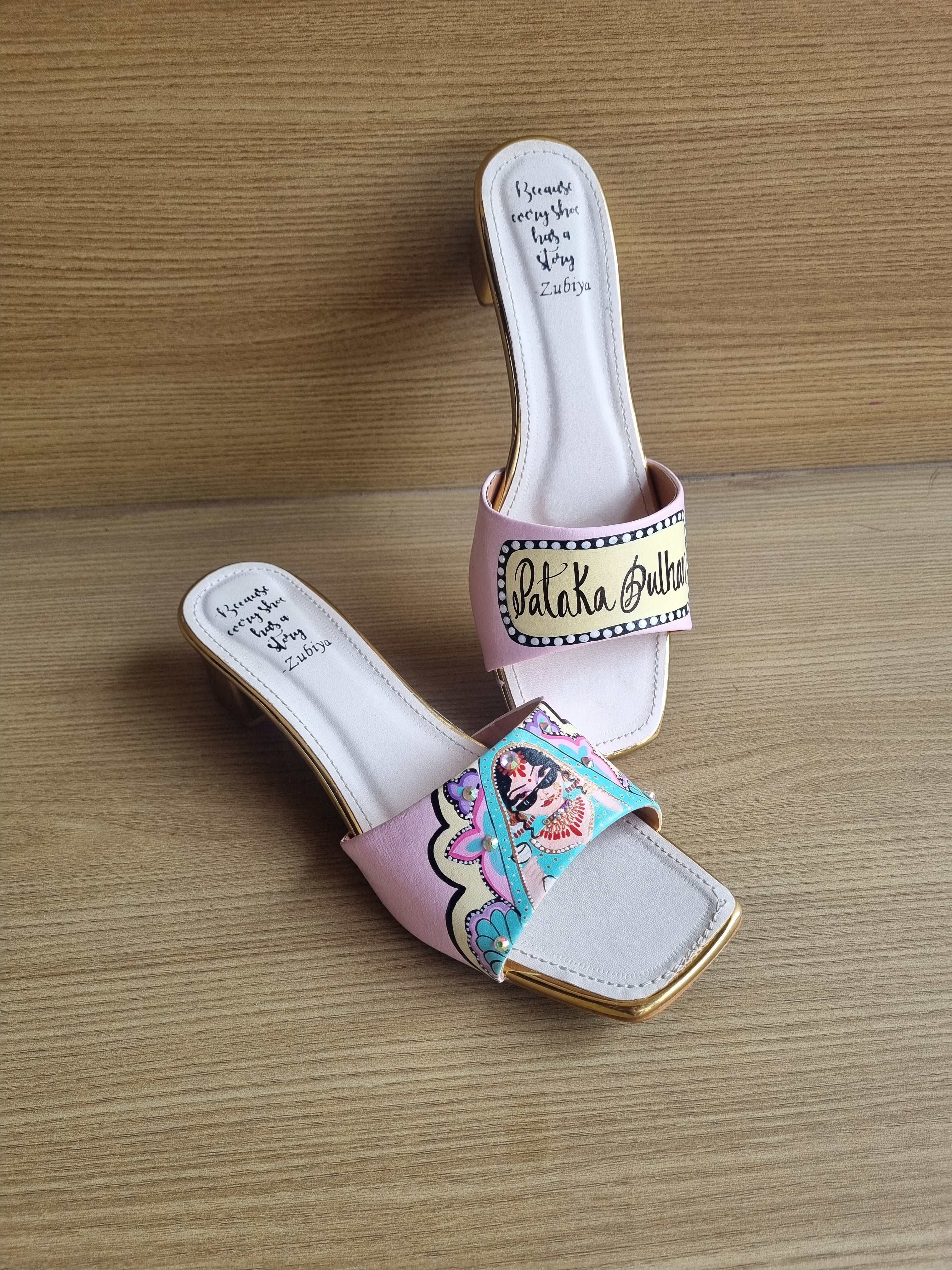 Baby pink bridal Artwork Heels