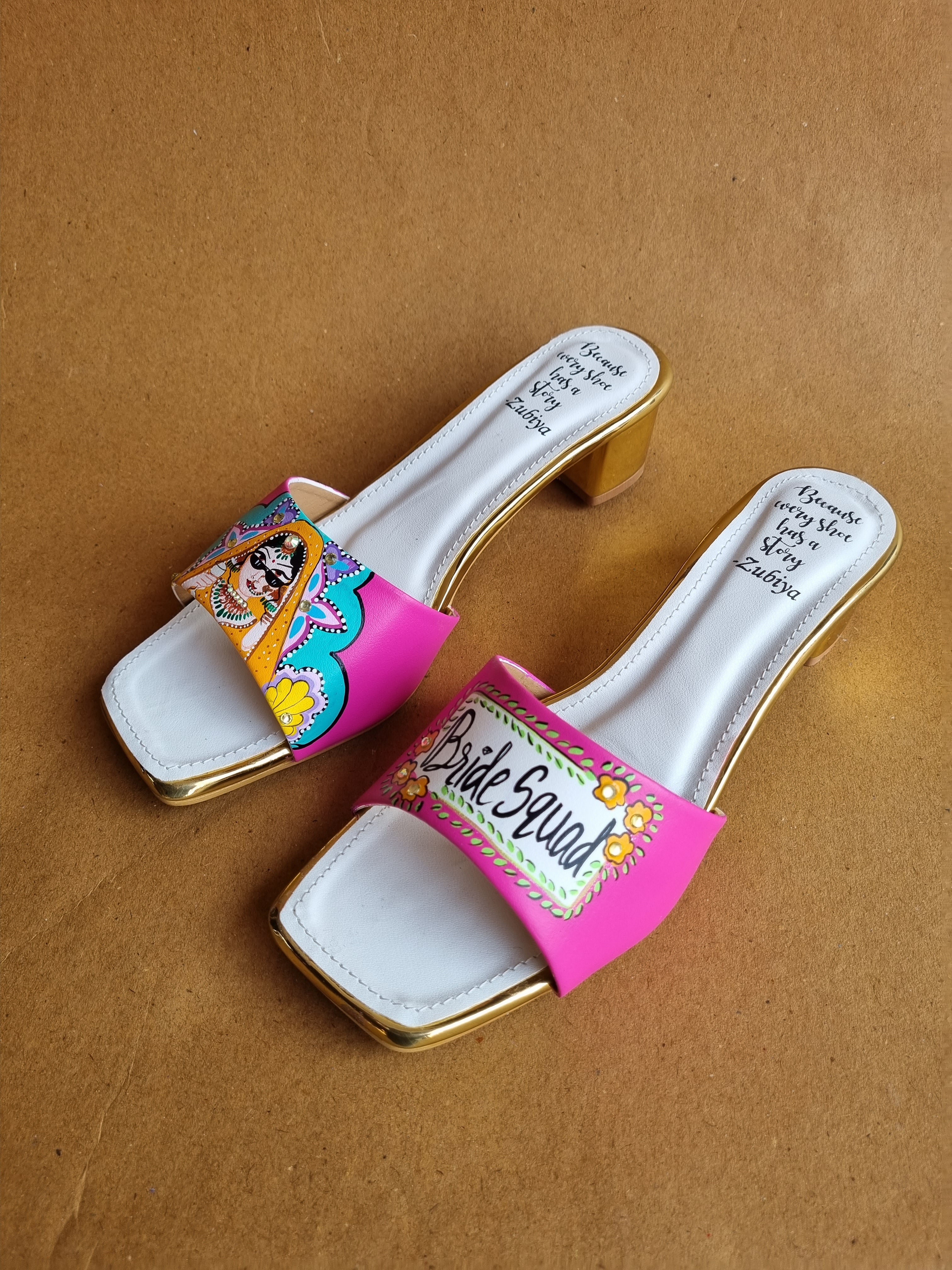 Hot pink Bride squad Artwork Heels