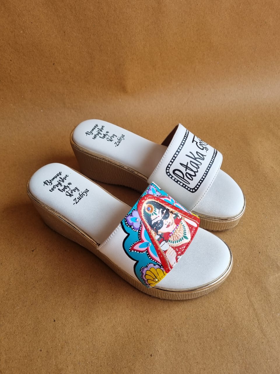 White golden wedges swag dulhan heels