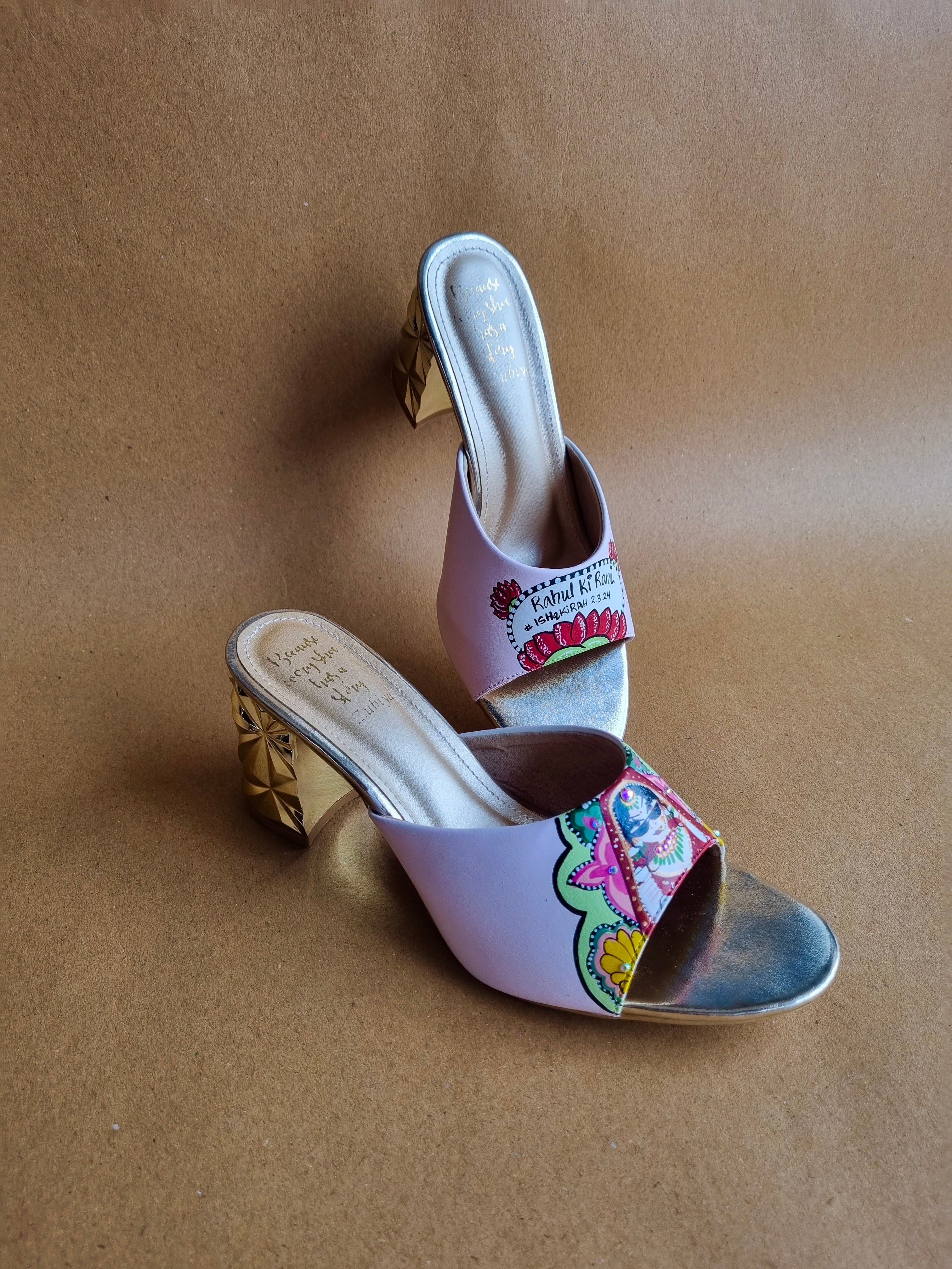 3 inch baby pink swag dulhan heels