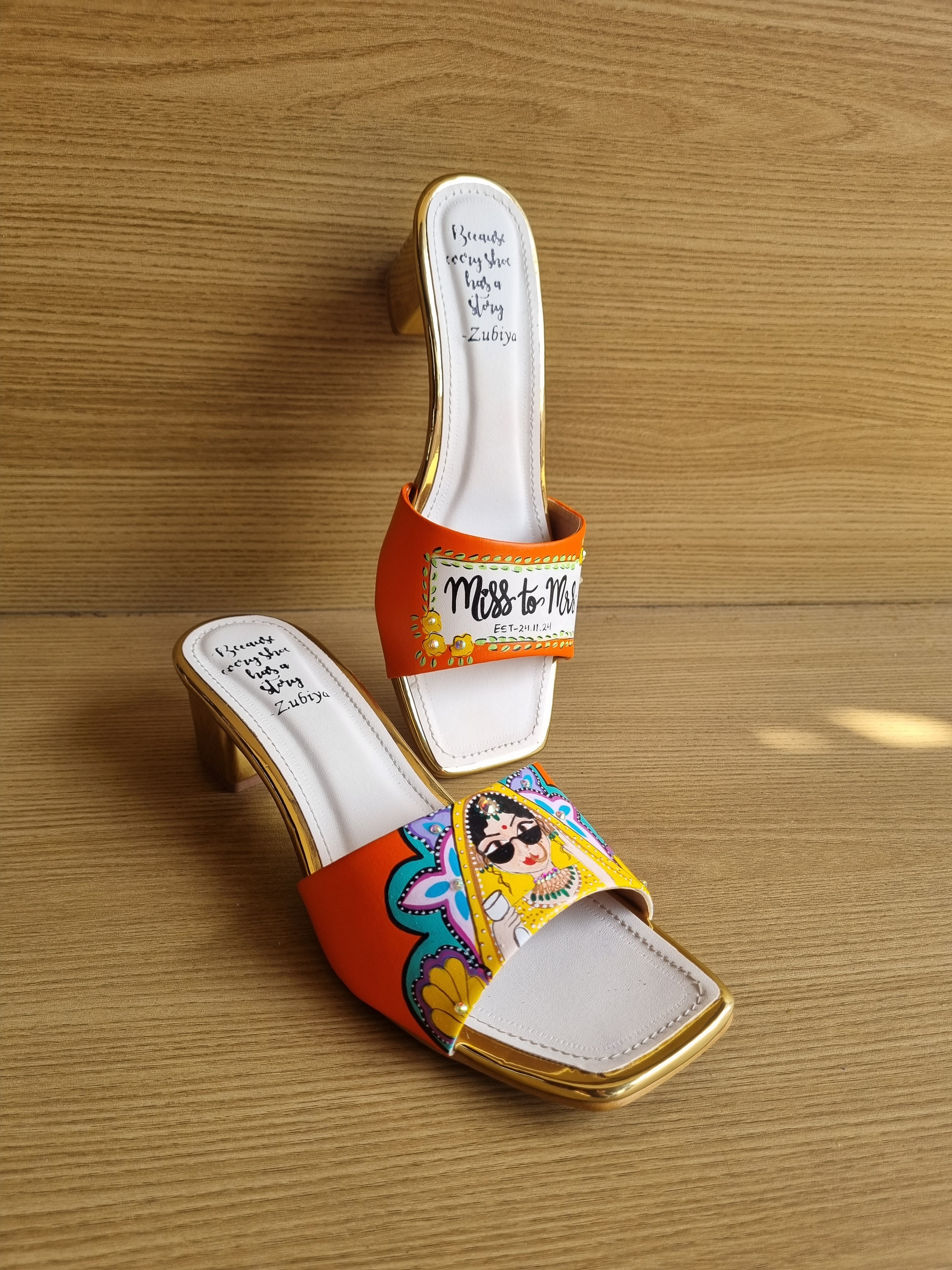 Orange bridal Artwork Heels