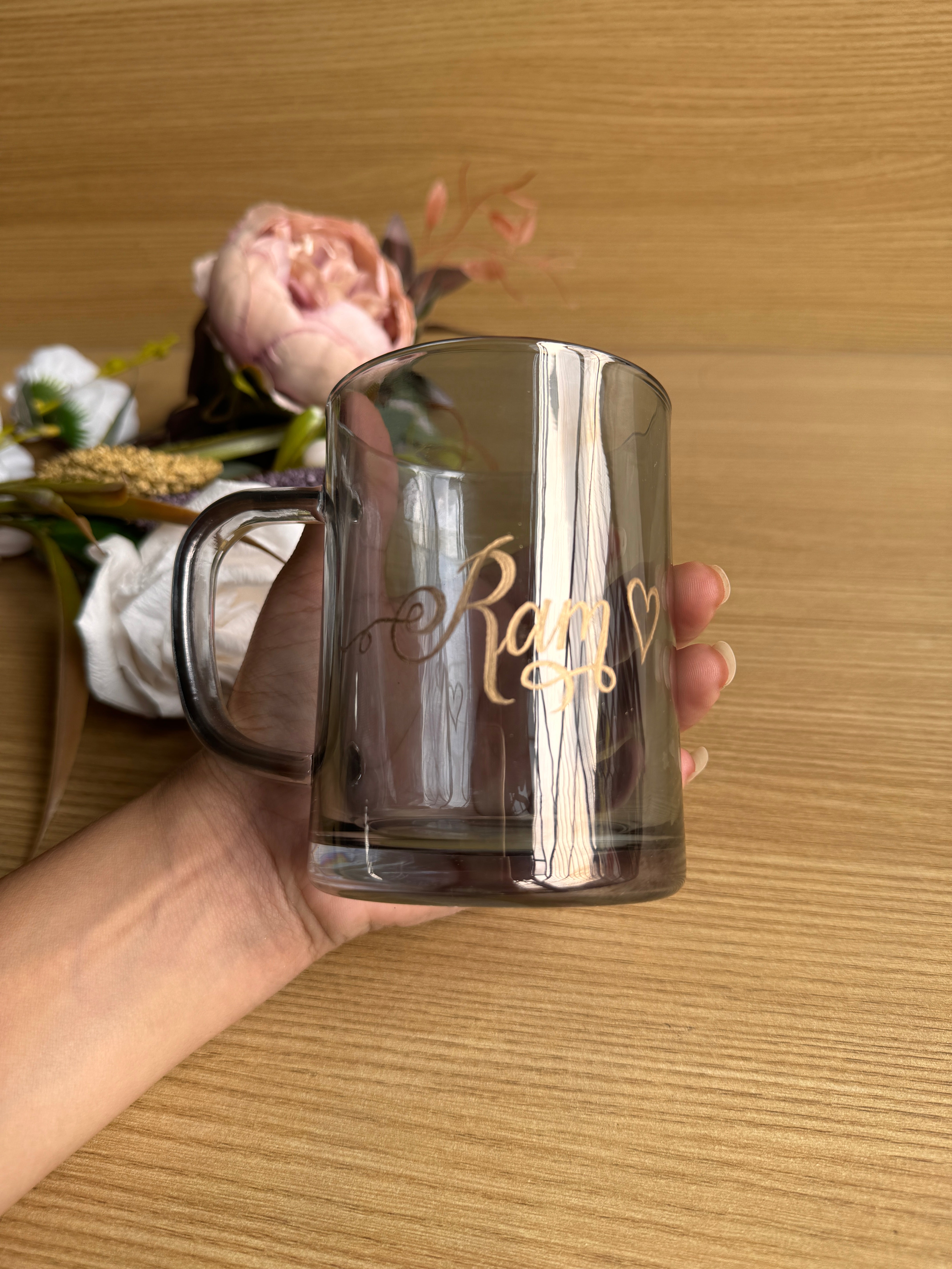 Black Engraved coffee mug(microwave safe)