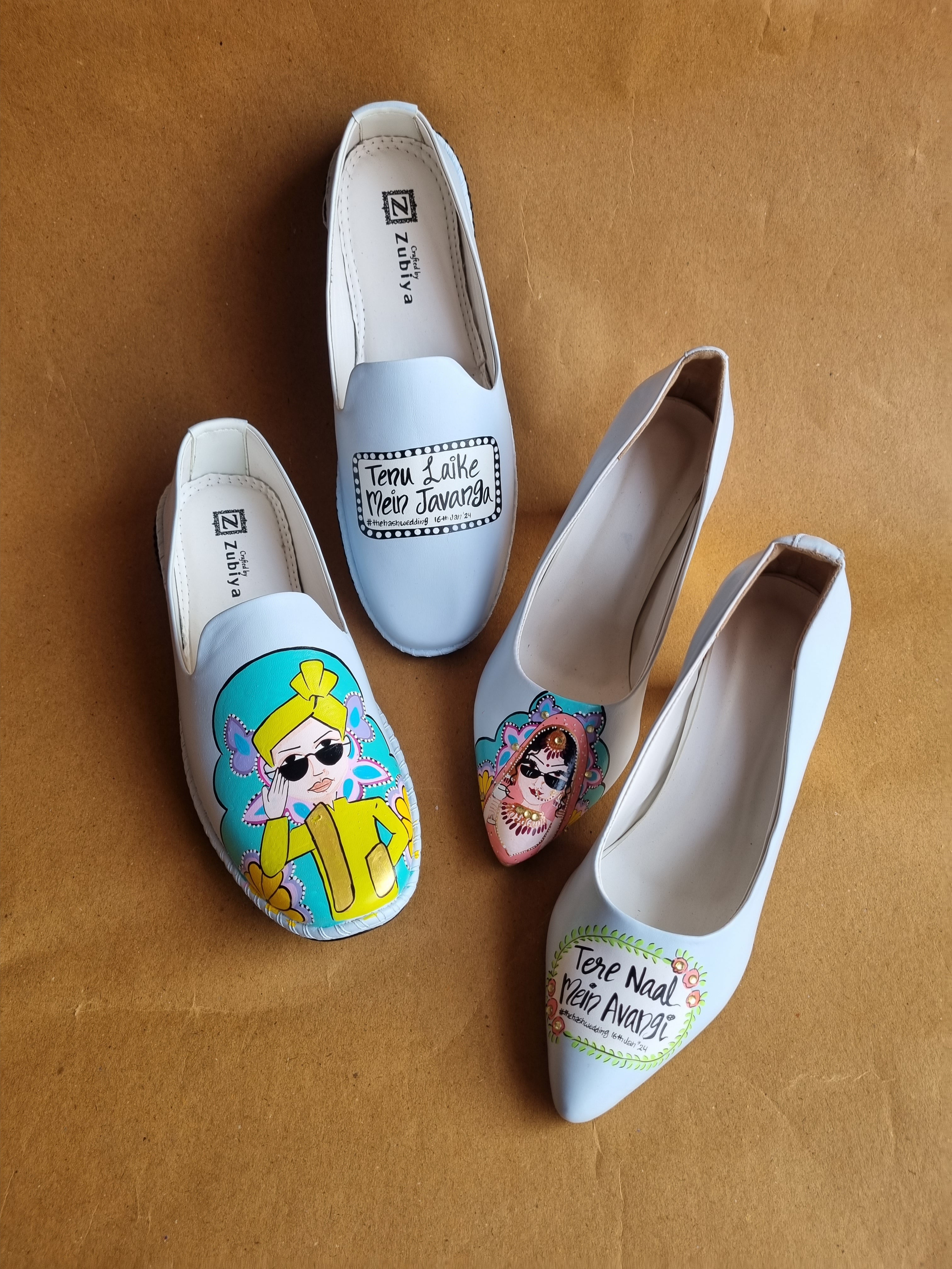 Powder blue MOJRI- block heel couple combo