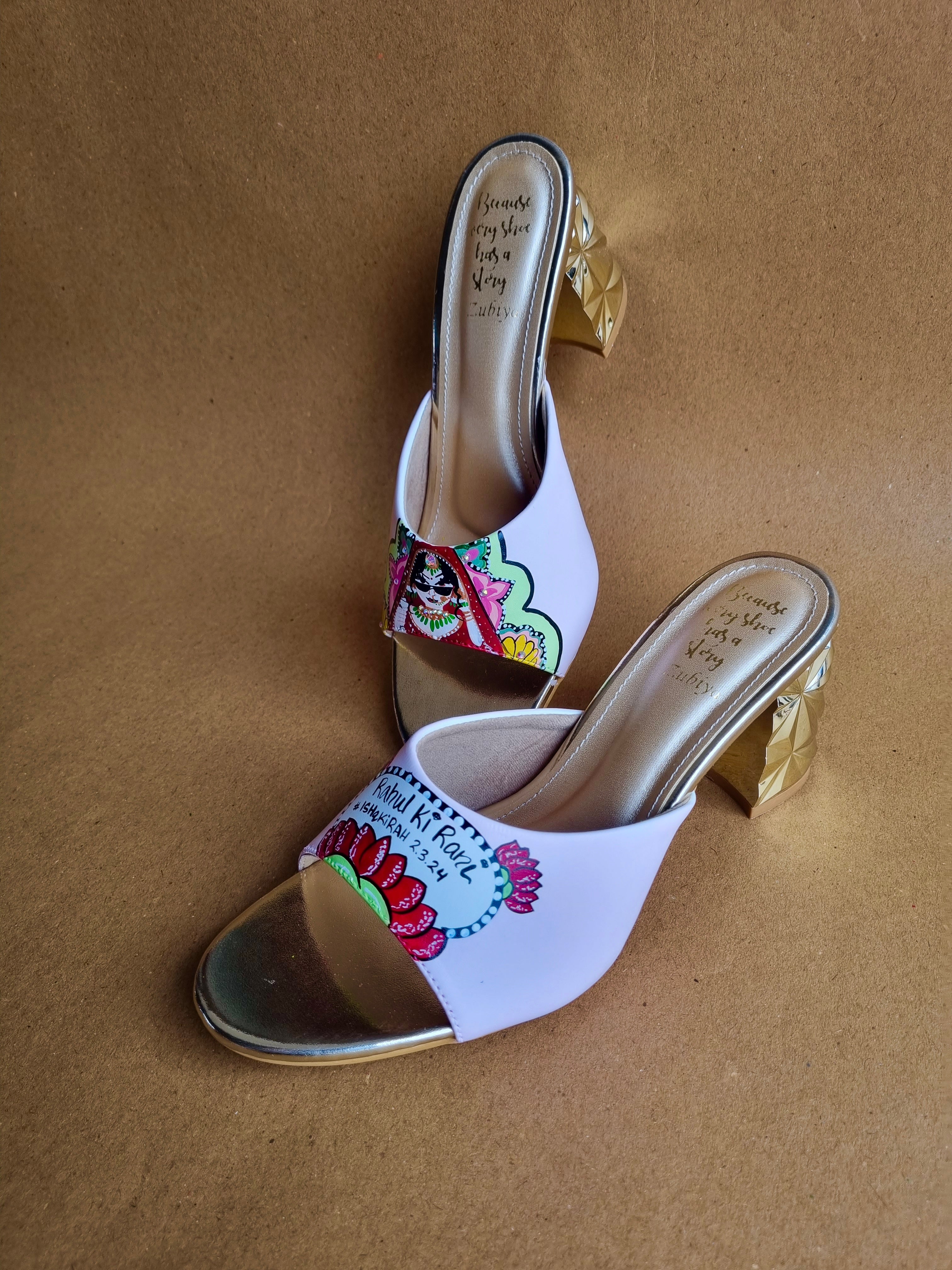 3 inch baby pink swag dulhan heels