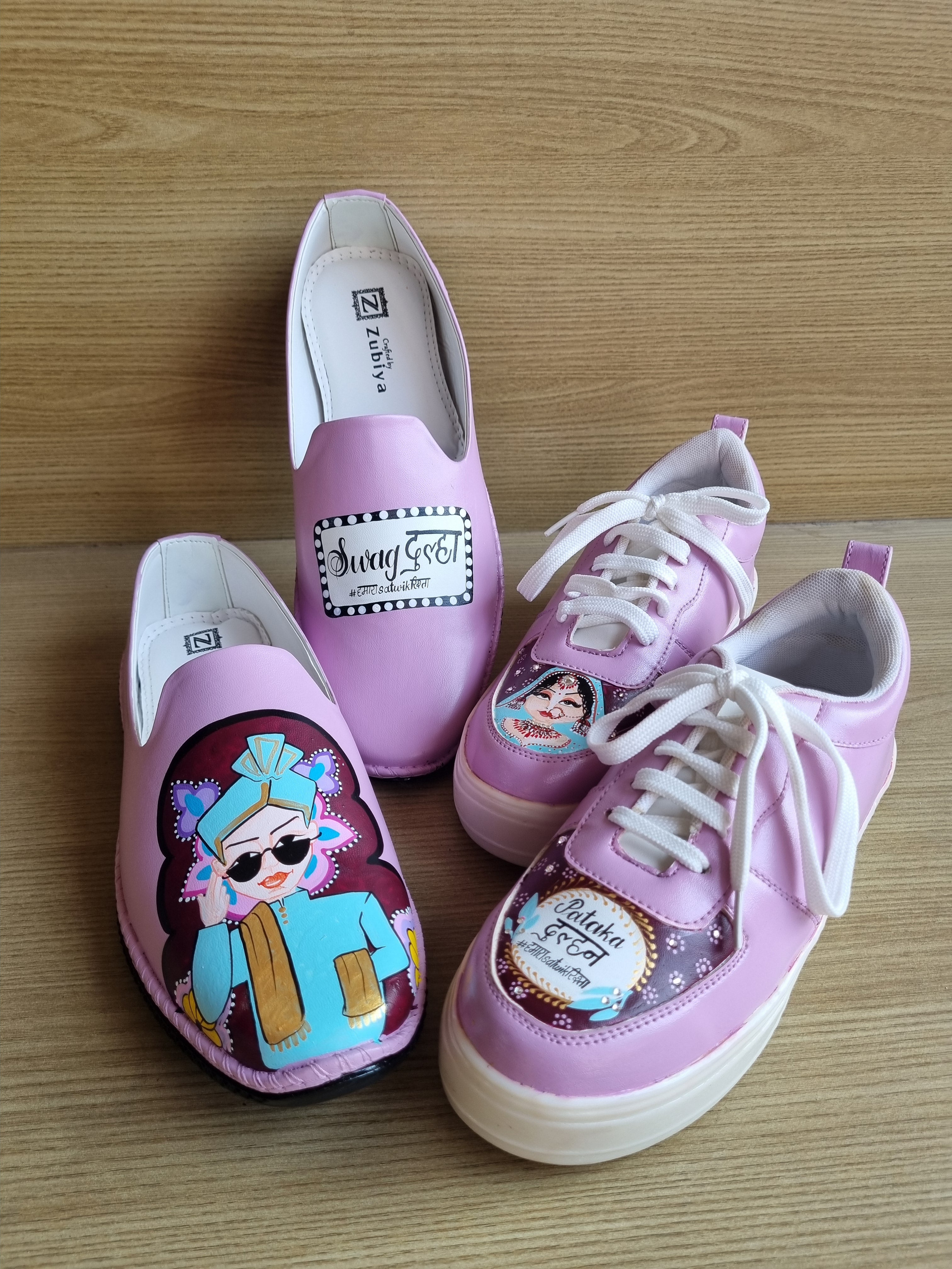 Onion pink mojri- LED sneakers couple Combo
