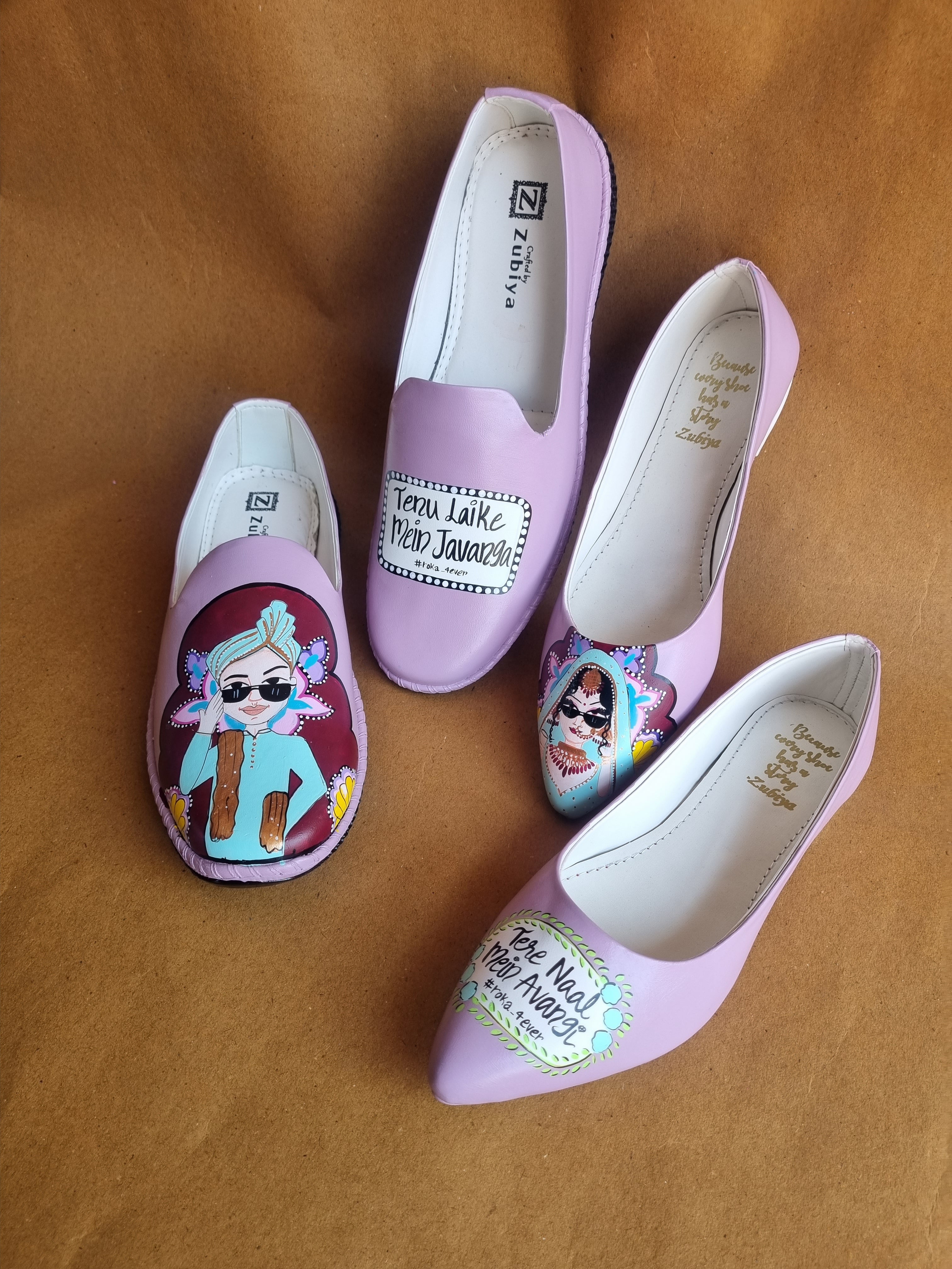 Onion pink juttis couple combo