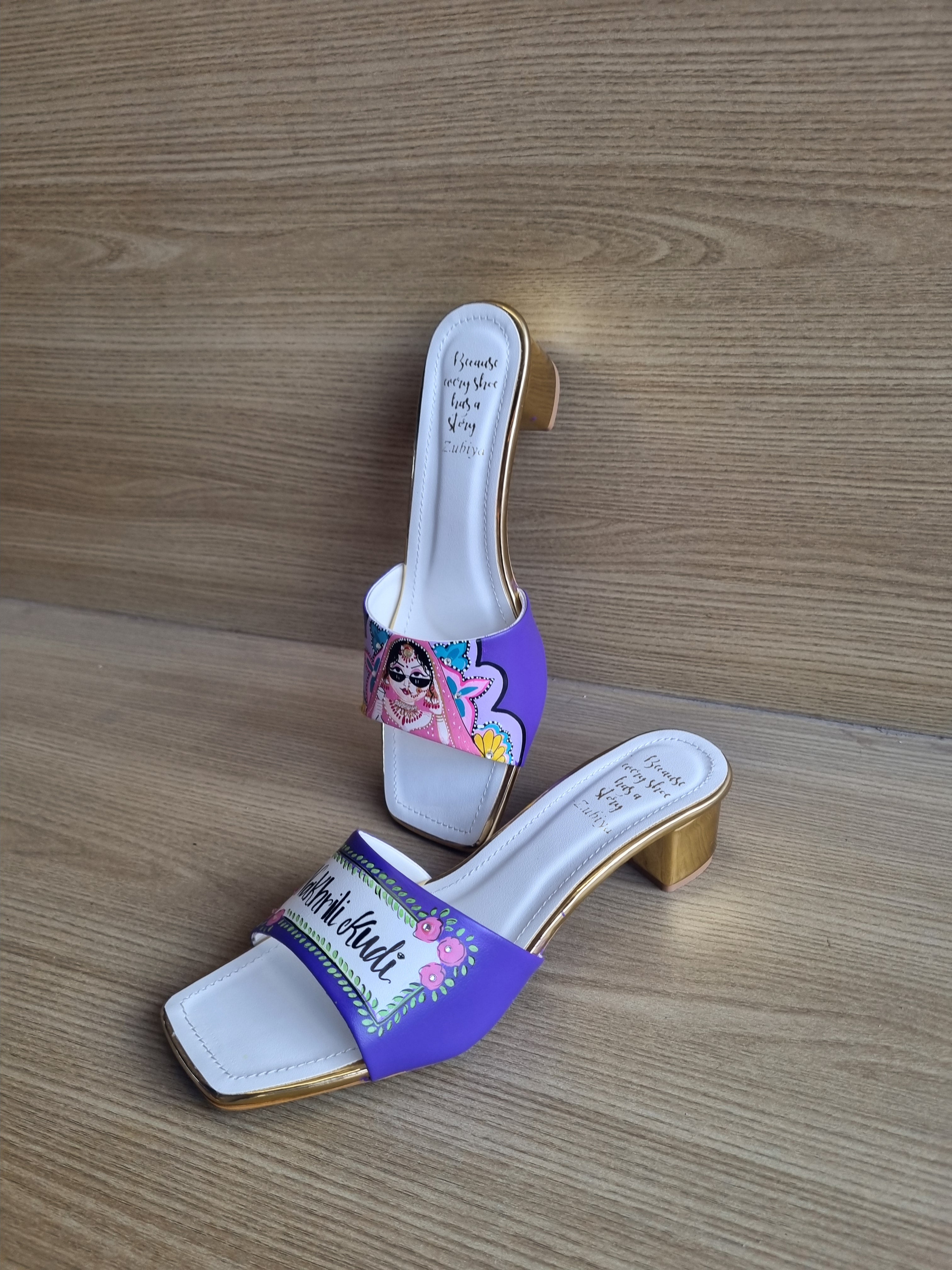 Bright purple bridal Artwork Heels