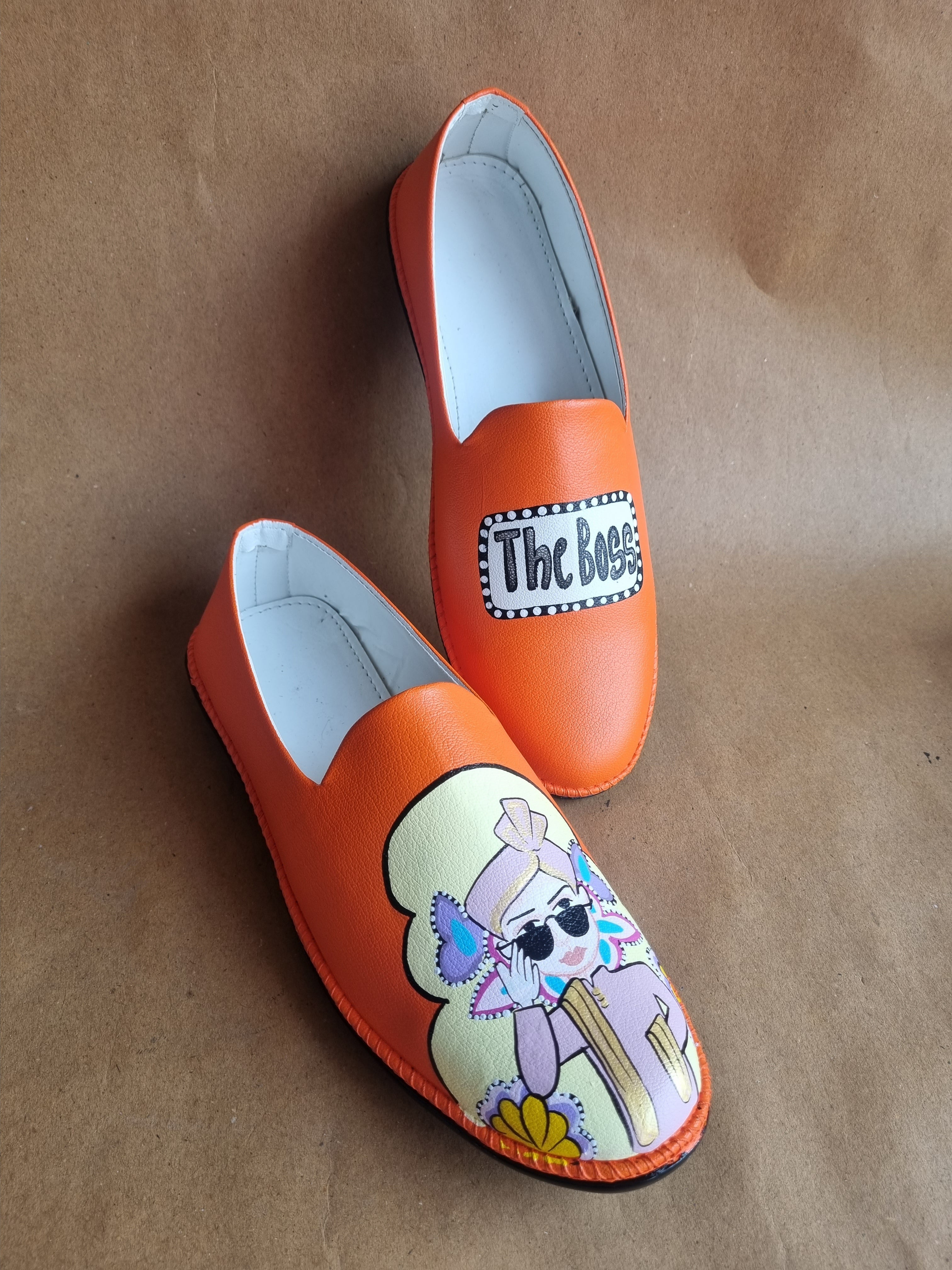 Orange 3”inch heels- mens mojri swag couple combo