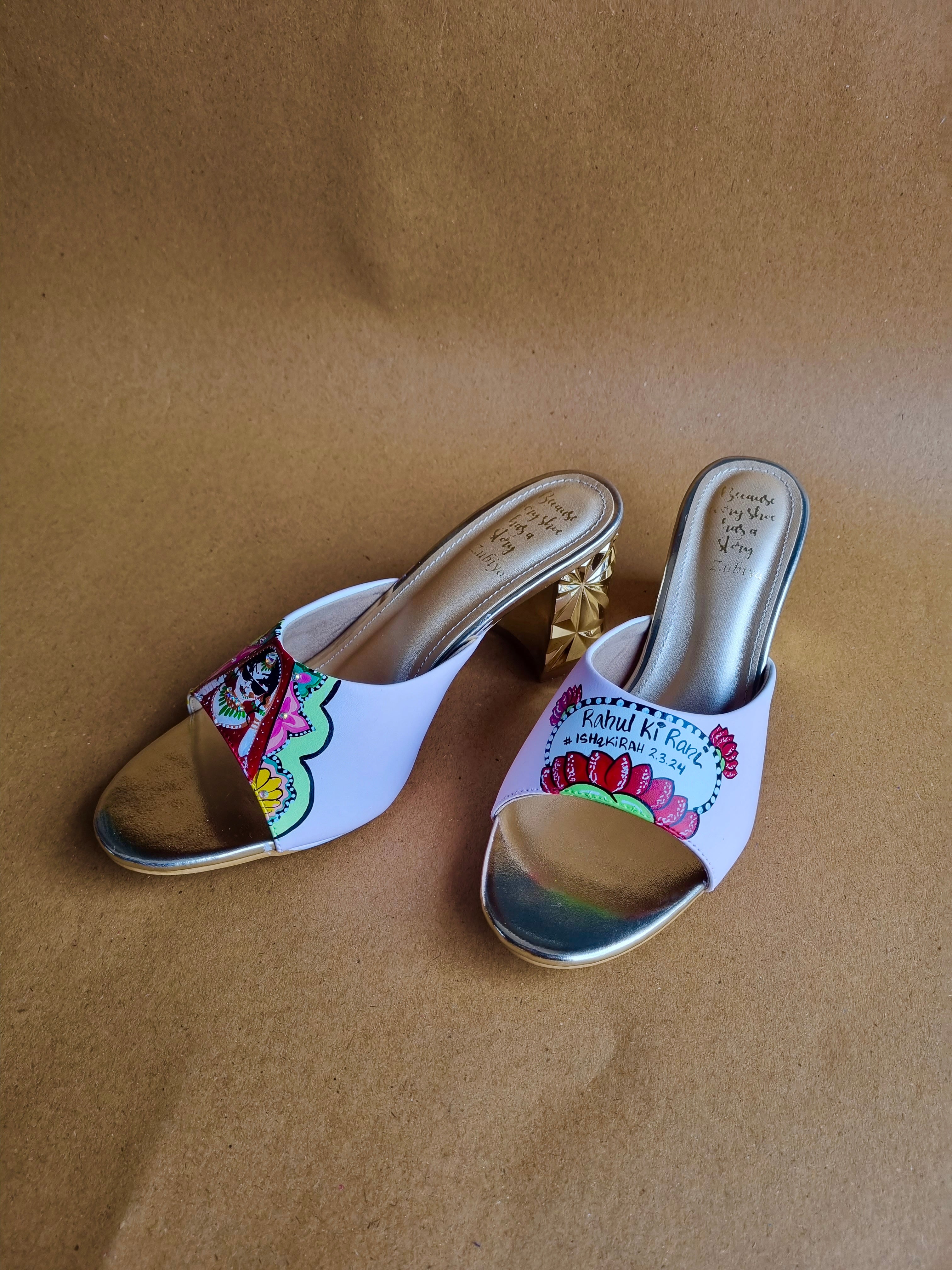 3 inch baby pink swag dulhan heels