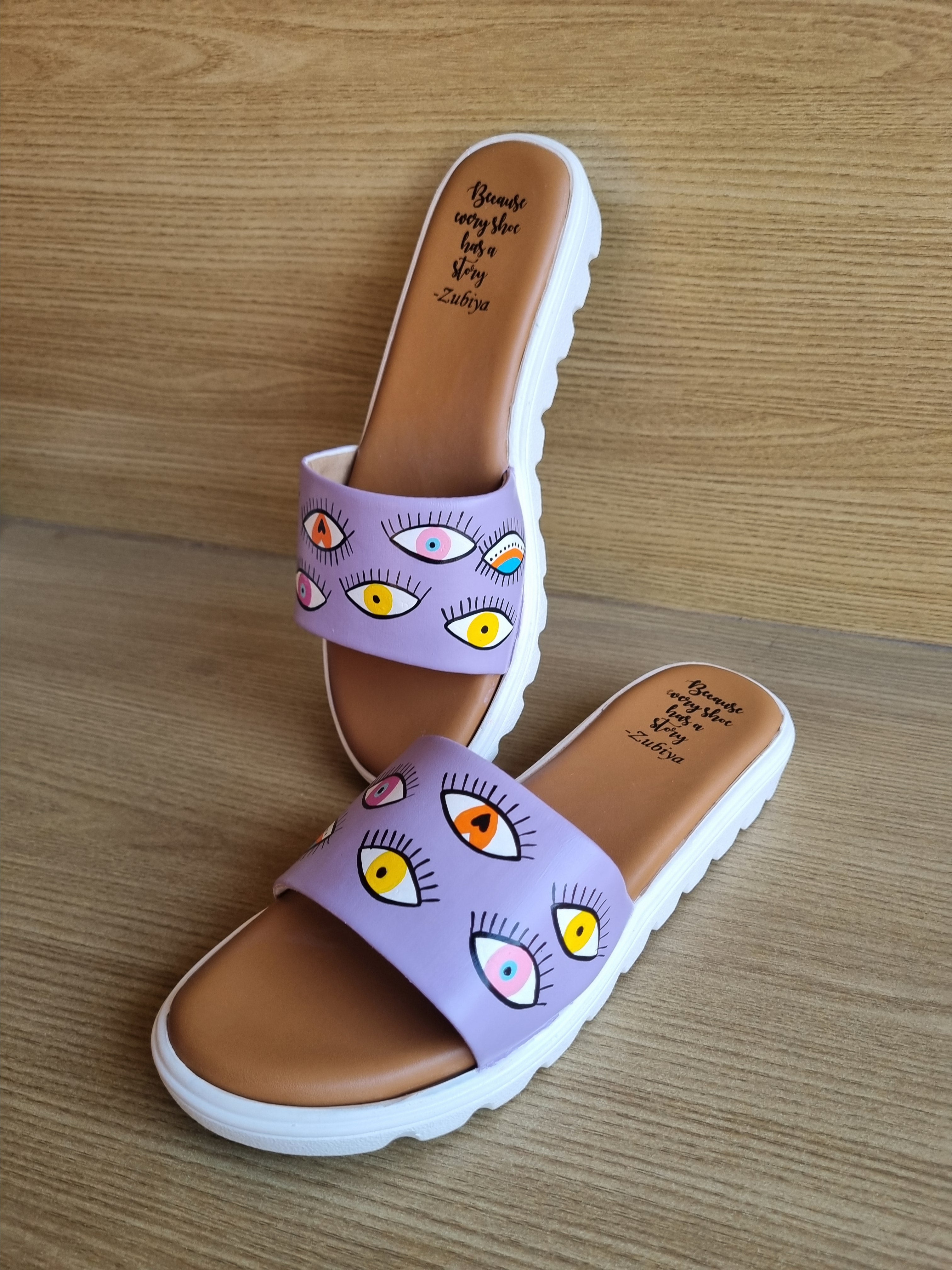 Lavander evil eye slides