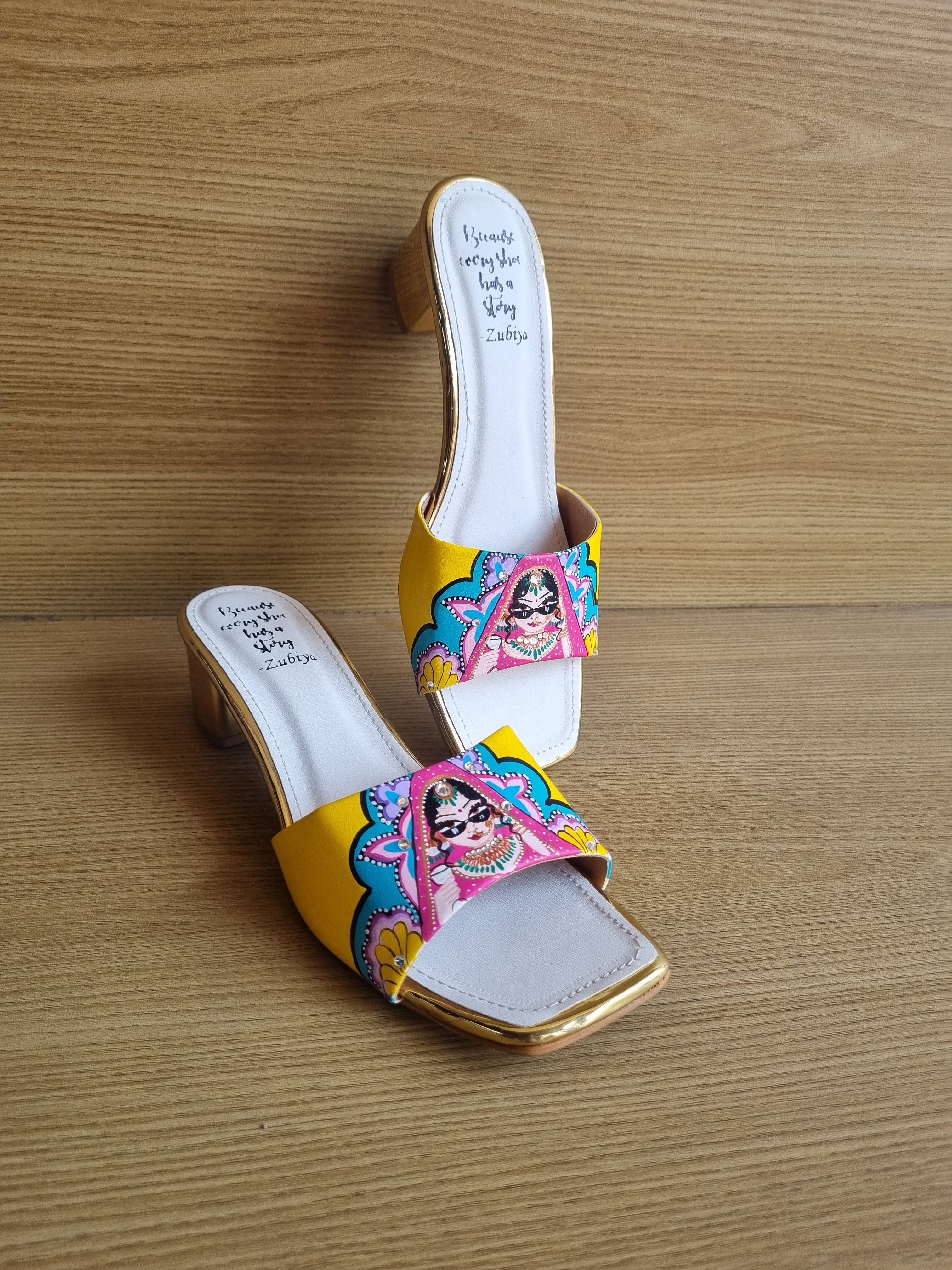 Both side yellow bride 2 inch heels