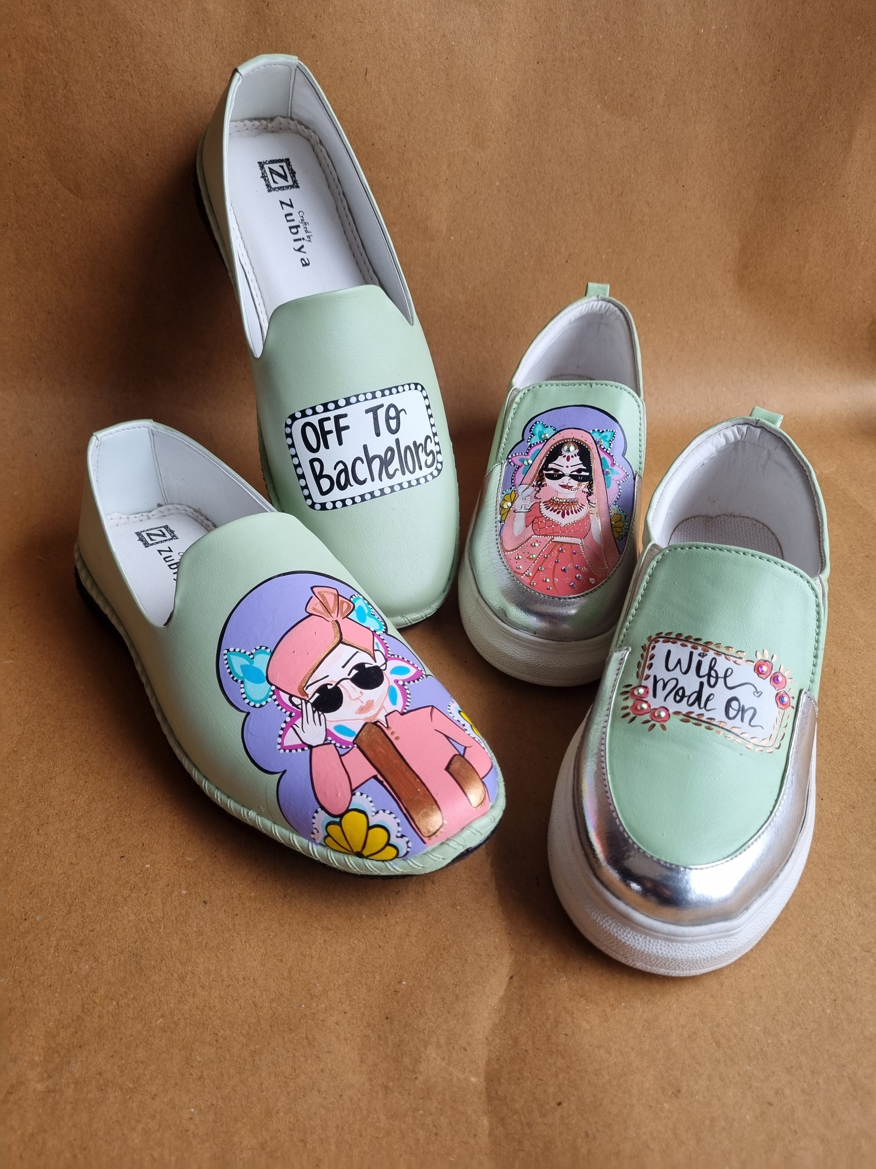 Pista green mojri- sneakers couple Combo