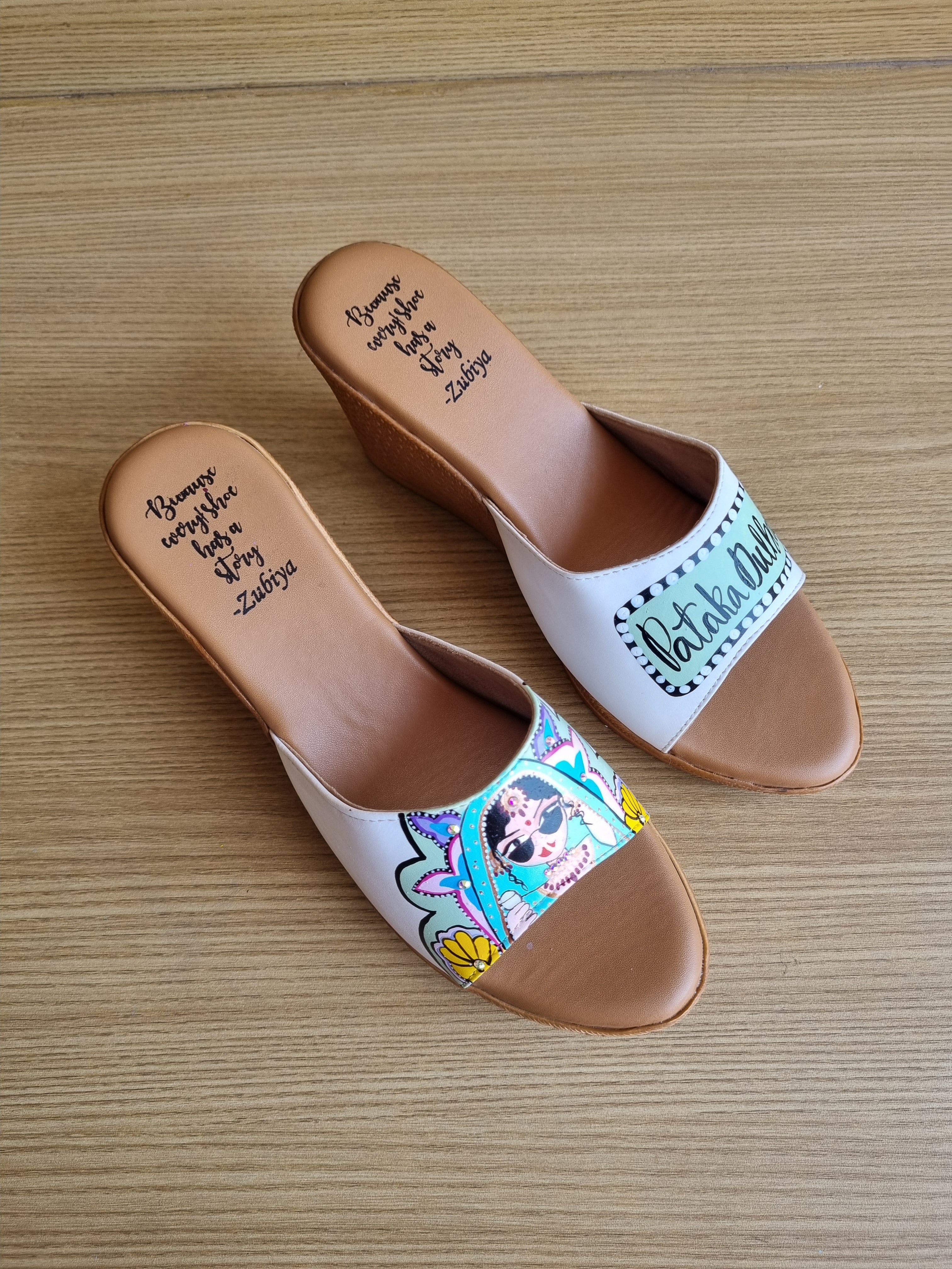 White - pista green men’s Mojris - 3.5 inch wedges couple combo