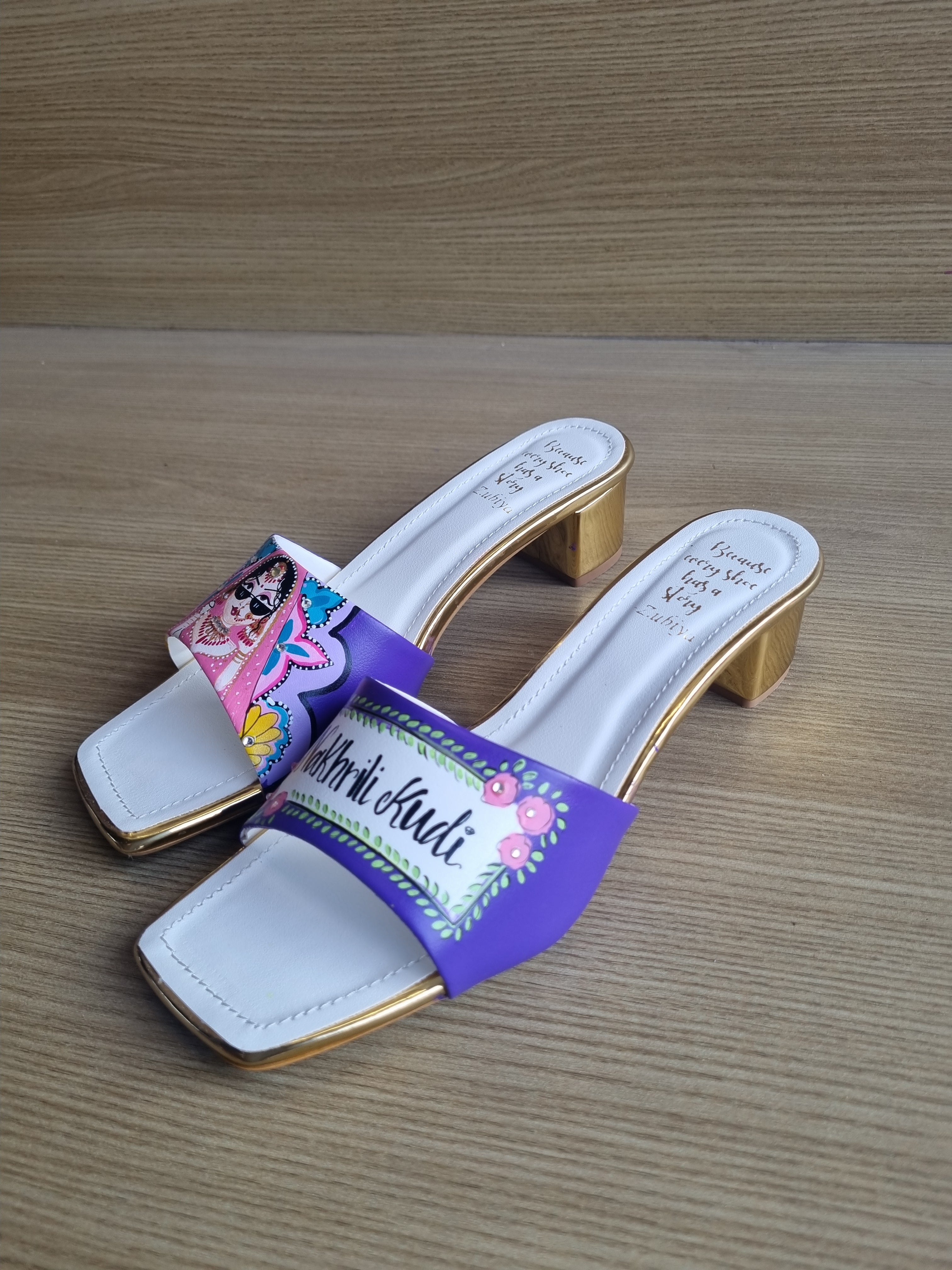 Bright purple bridal Artwork Heels