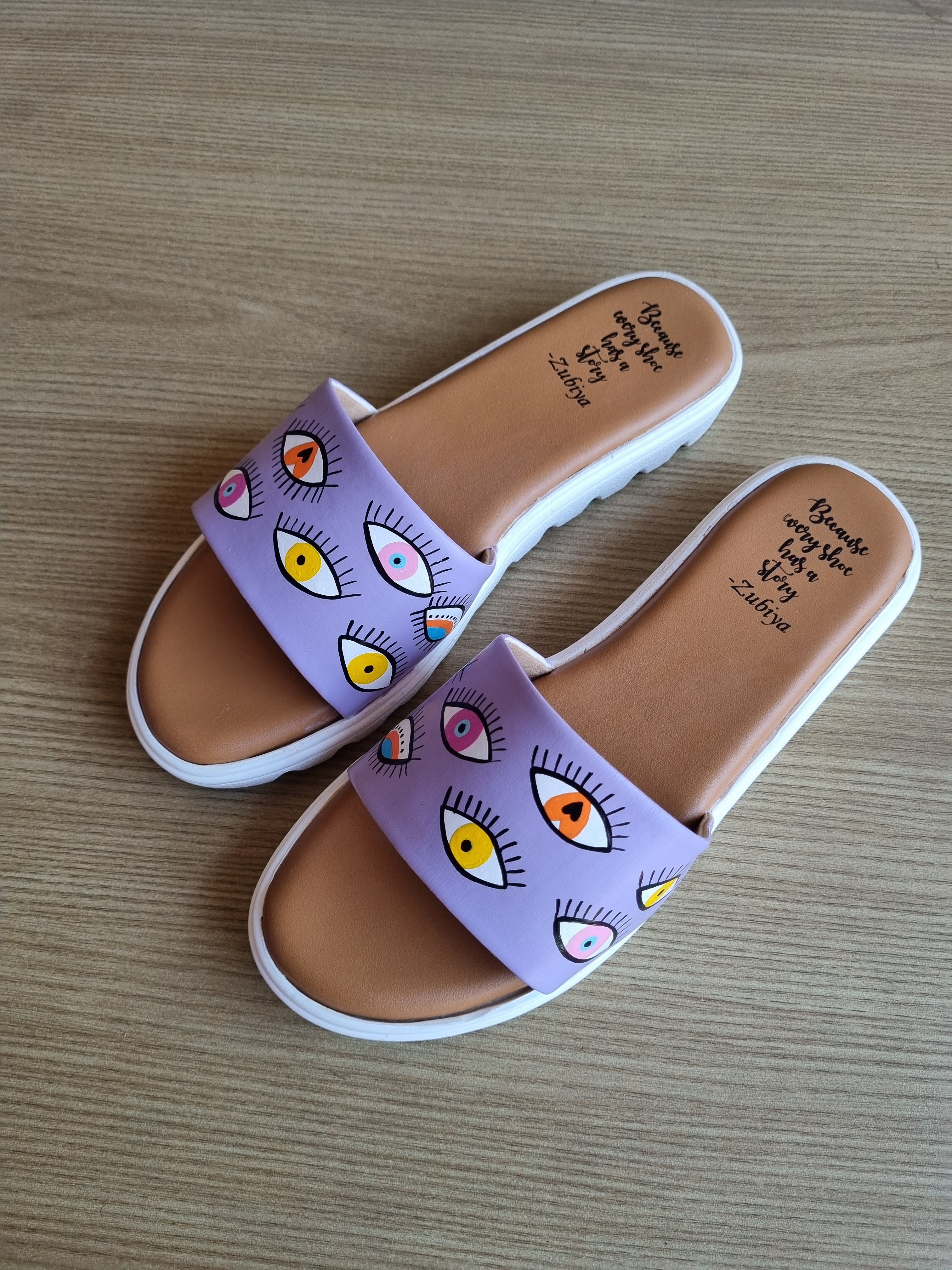 Lavander evil eye slides