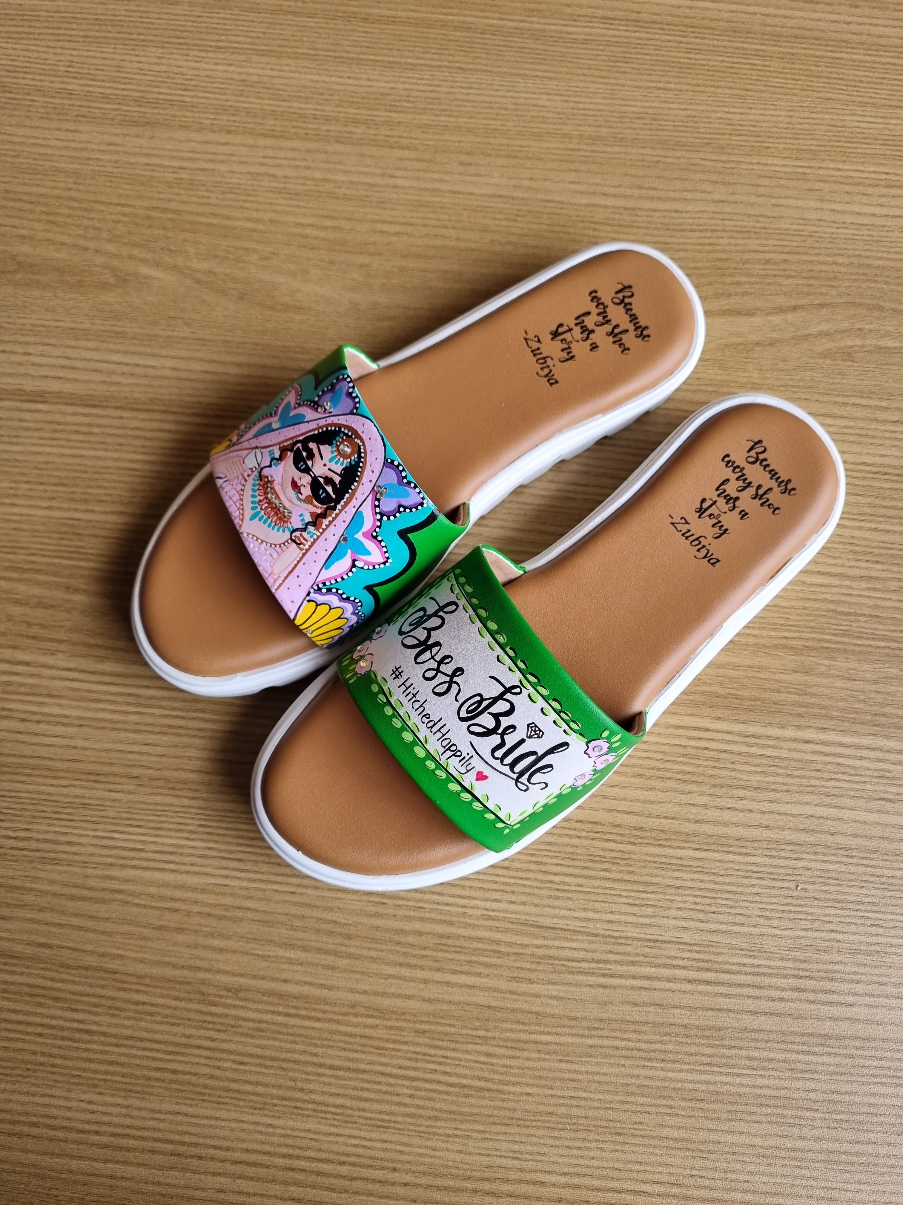 Parrot green Swag Dulhan Artwork Flats