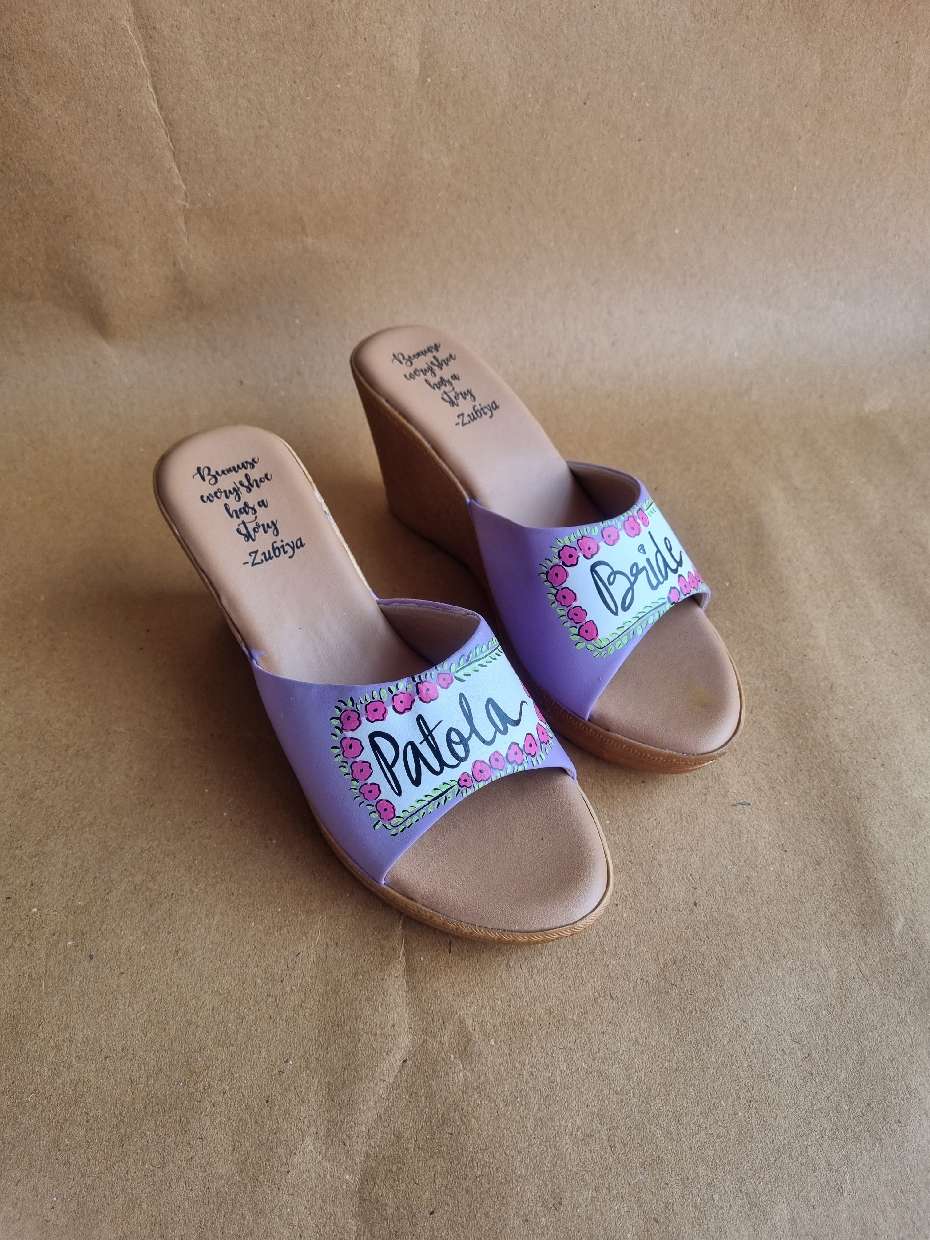Lavender wedges flats Combo slides