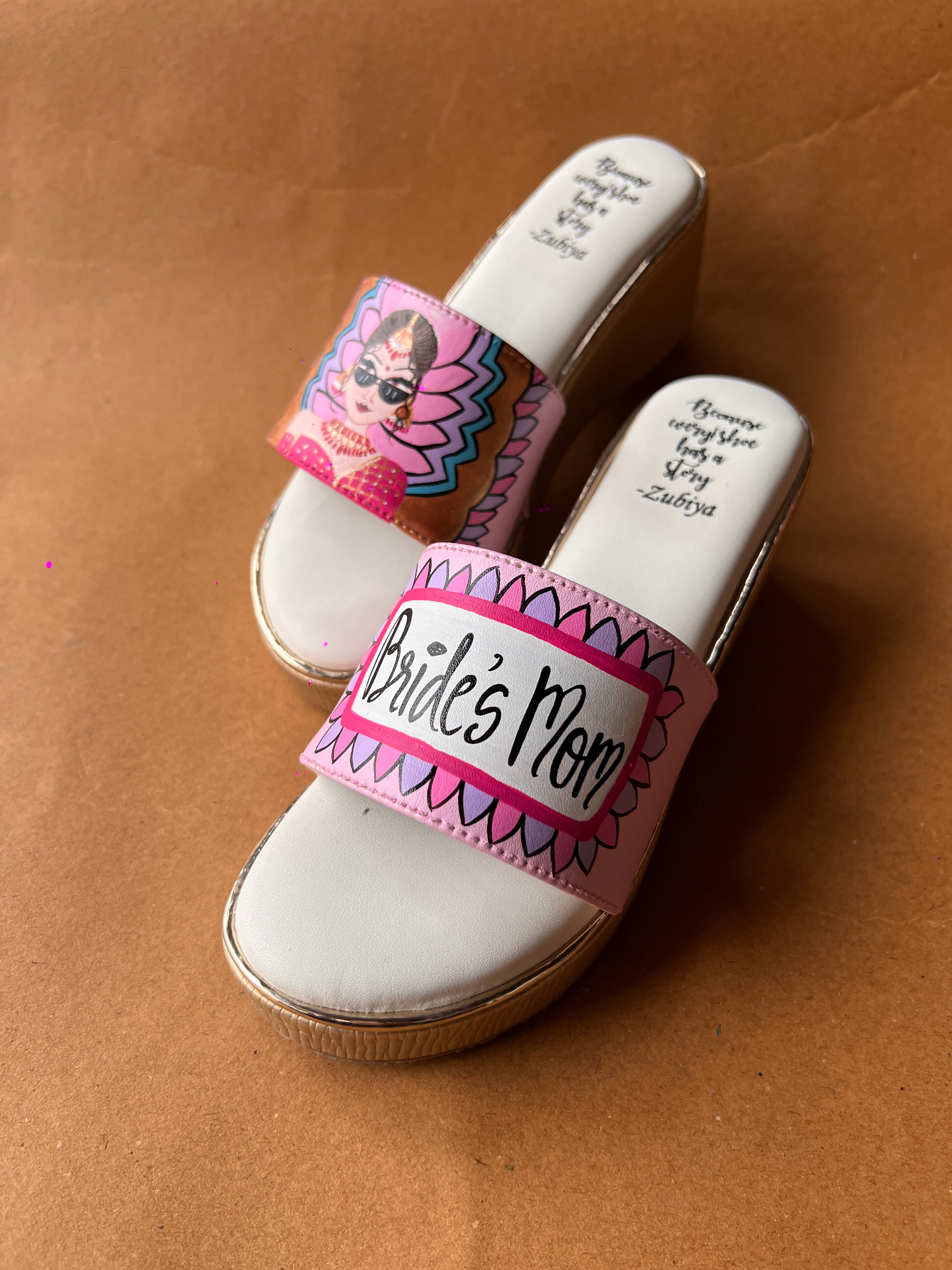 Brides mom golden wedges swag dulhan heels