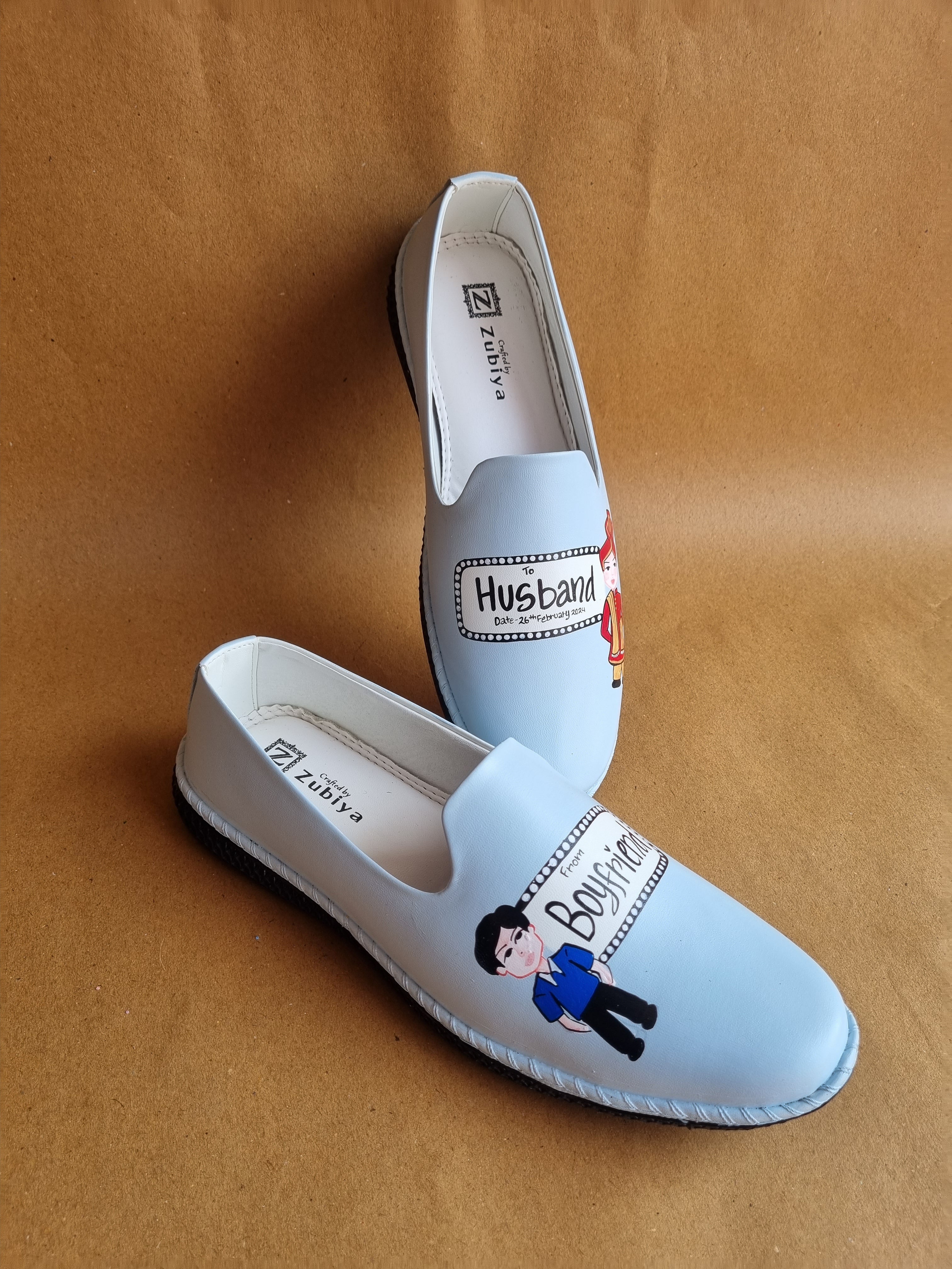 Powder blue both side dulha mojris