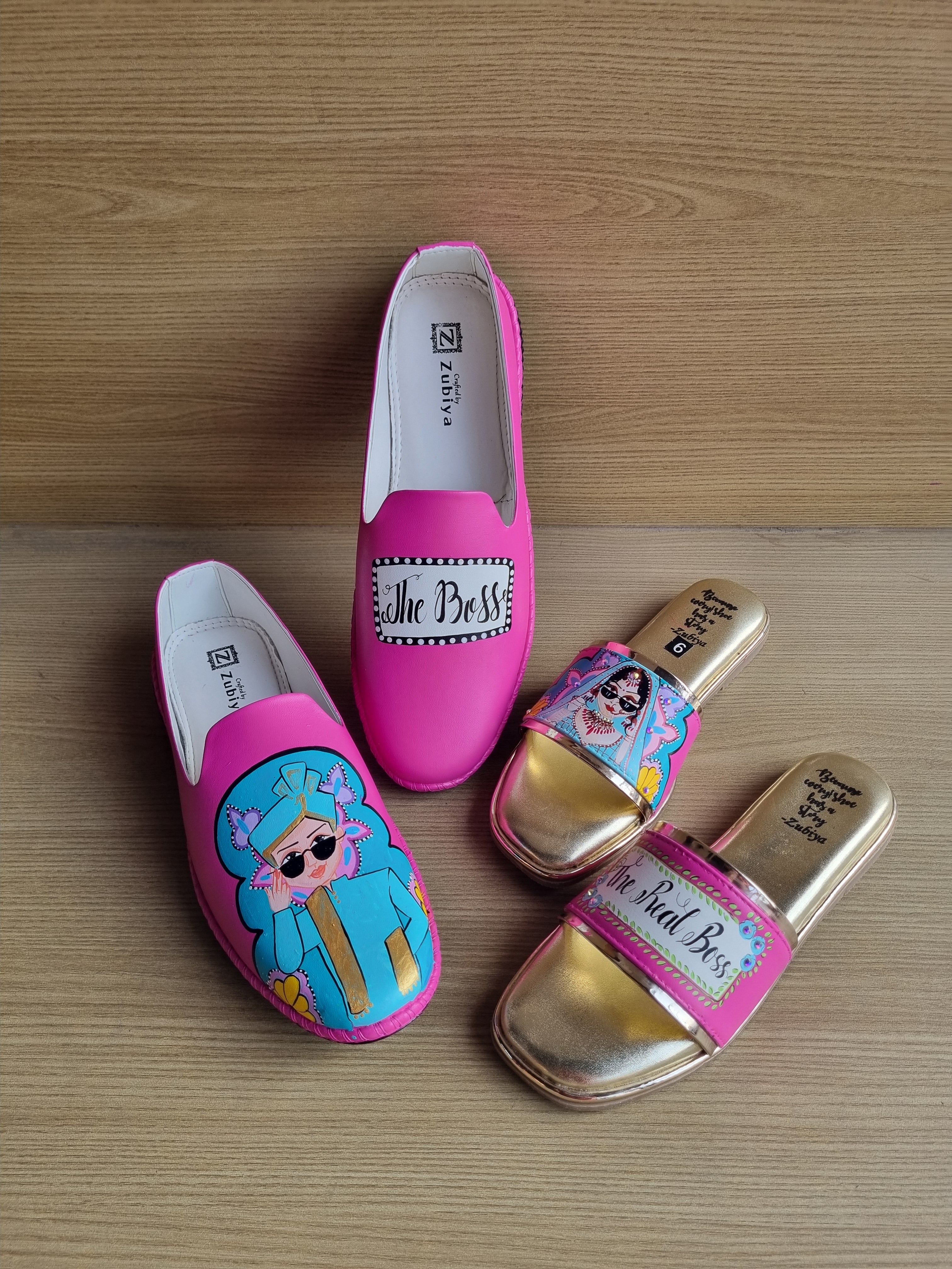 Hot pink golden flats swag combo