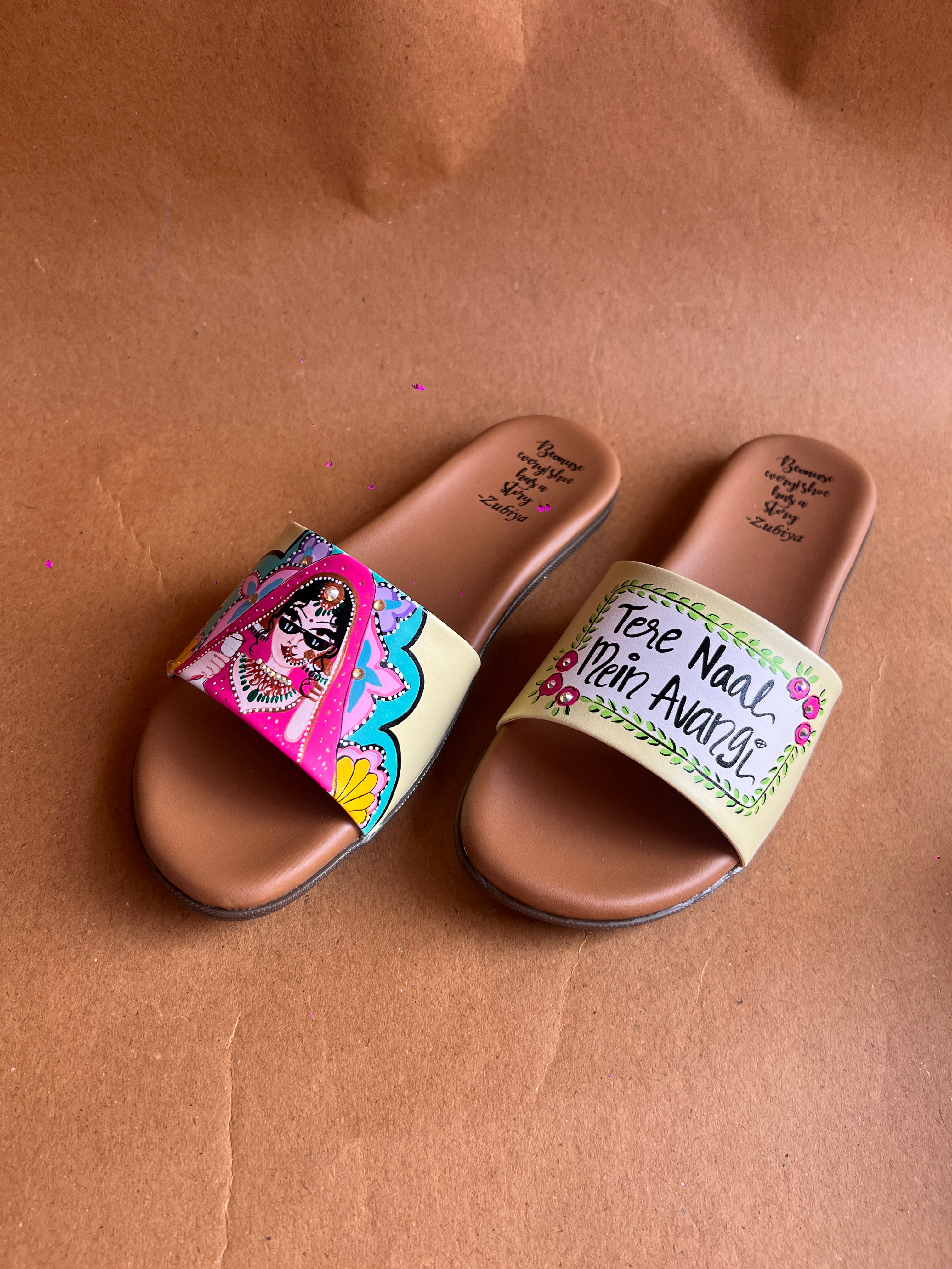 Latte yellow Swag Bride Flats