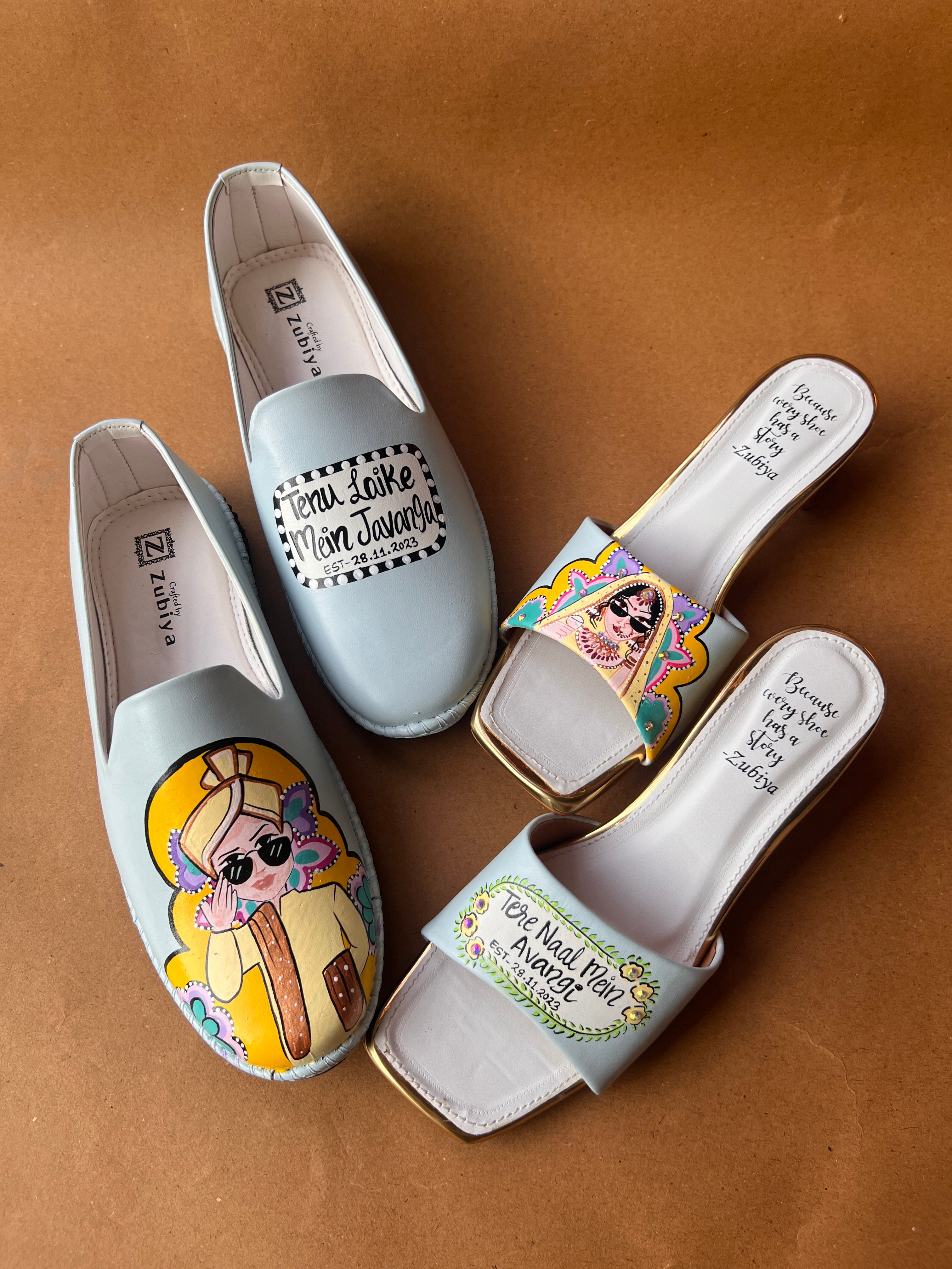 powder blue yellow swag couple combo